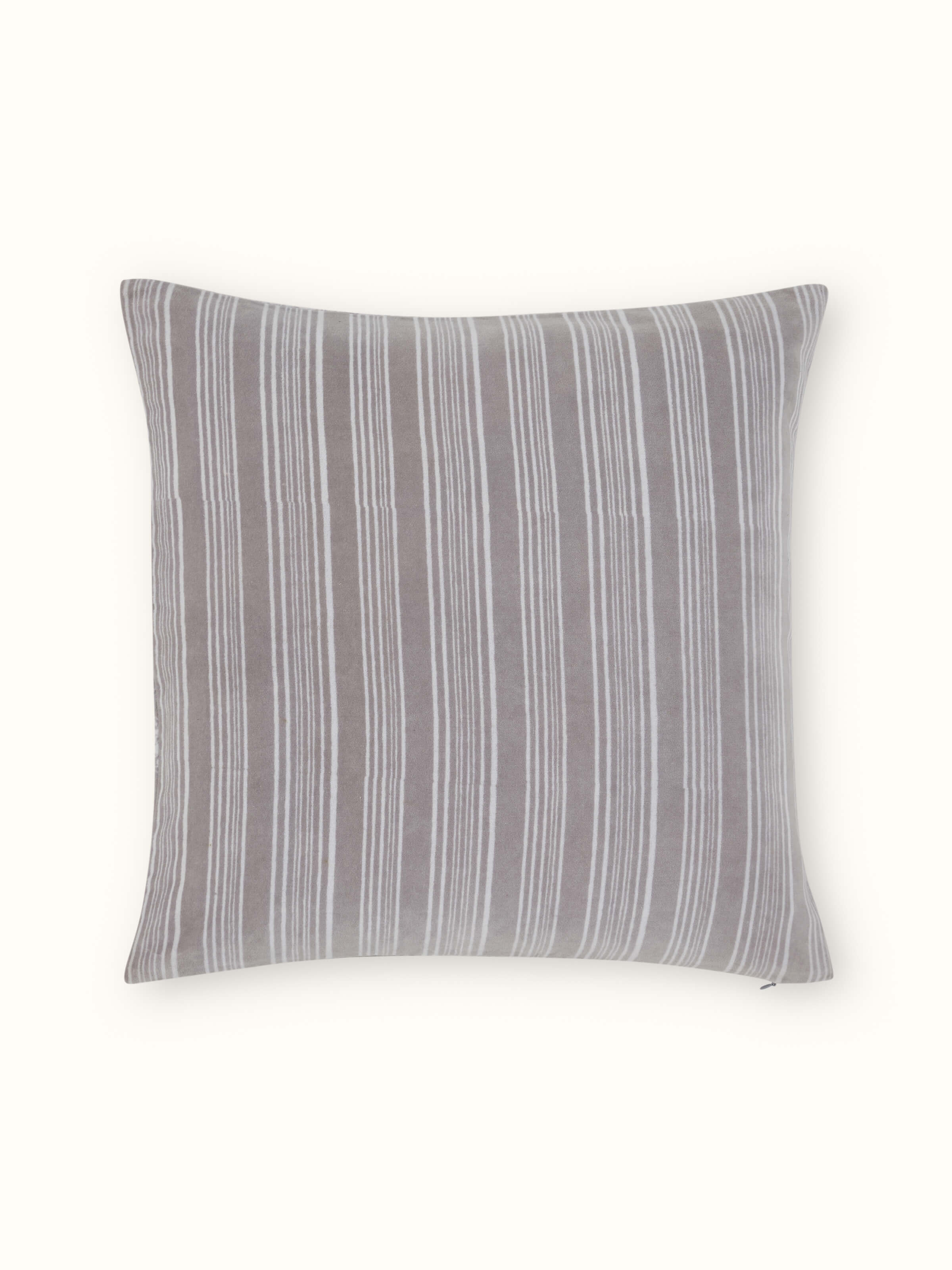 Shivranjini Grey Floral Cotton Velvet Sanganeri Hand Block Printed Cushion Cover