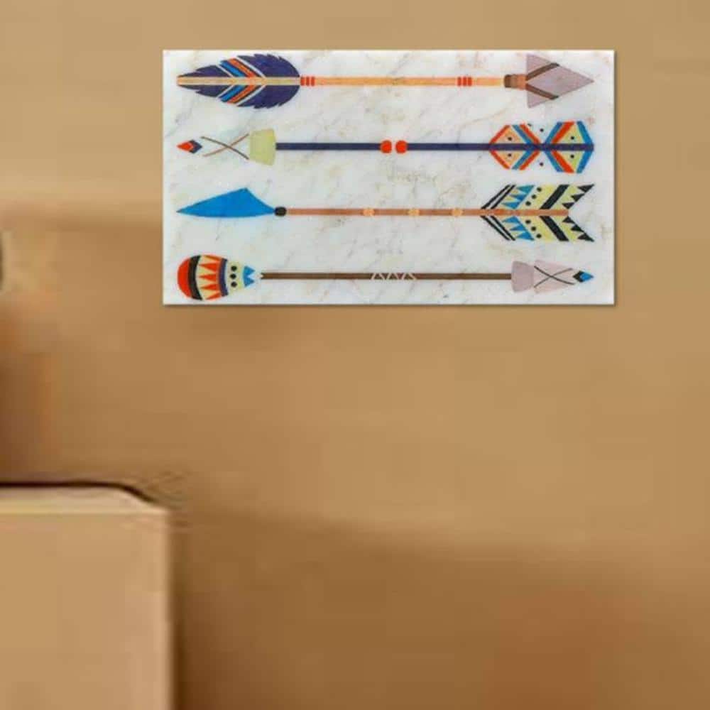 Creed White Abstract Marble 10x6 inches Framed Wall Art