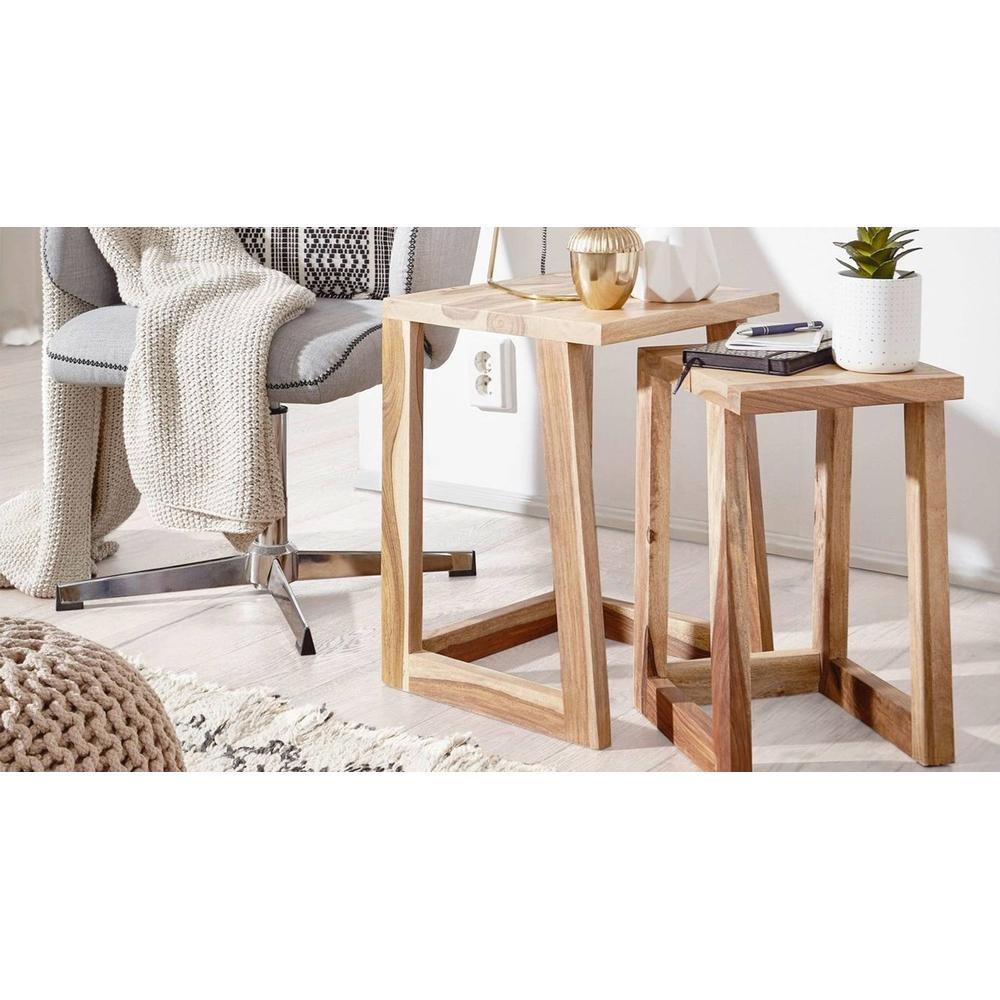 Jaydee Solid Wood Nested Tables - Set of 2
