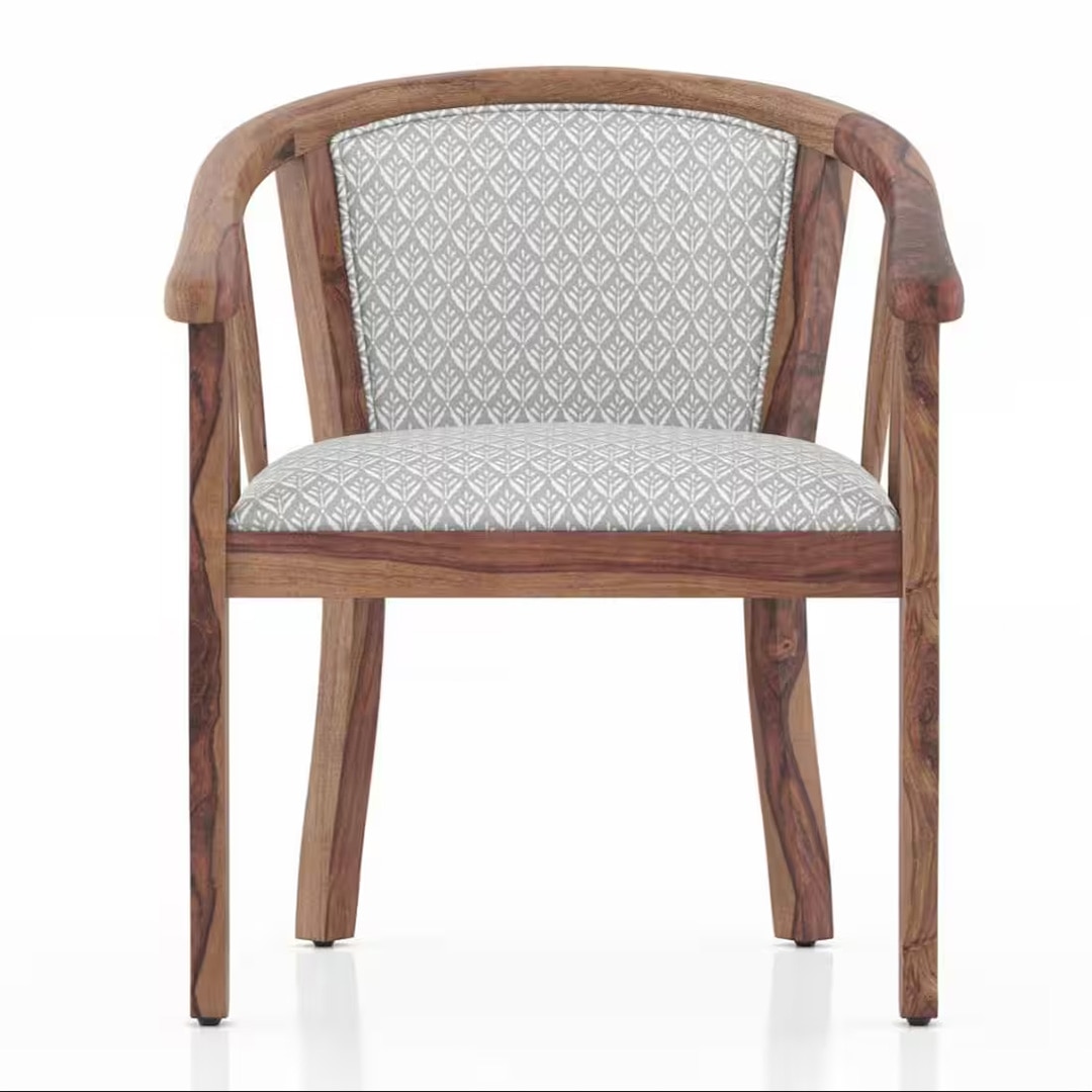 Bella Lounge Chair Finish Teak Grey Floral Azco Colour