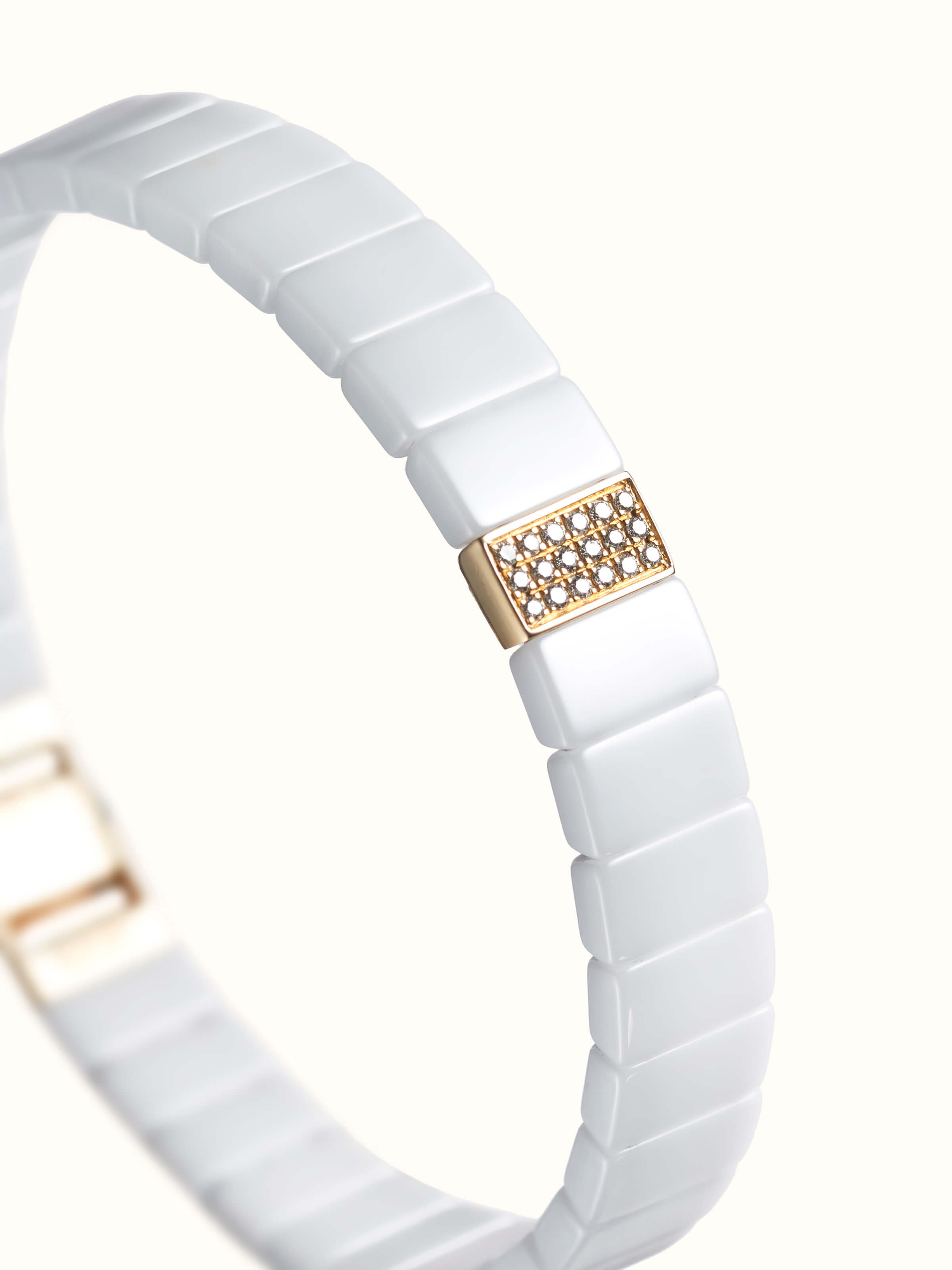 Open Setting Diamond 14 Karat White Gold Bracelet