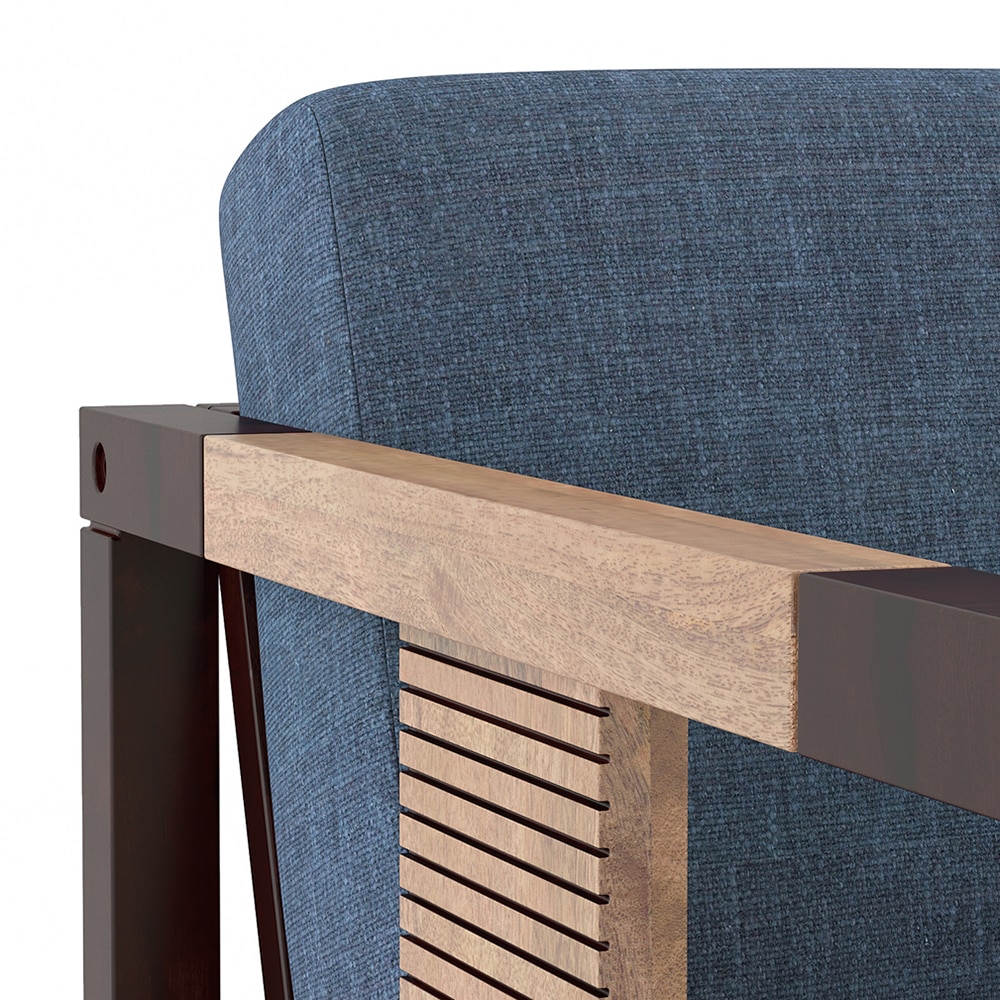 Cairo 3 Seater Wooden Sofa (Midnight Indigo Blue)