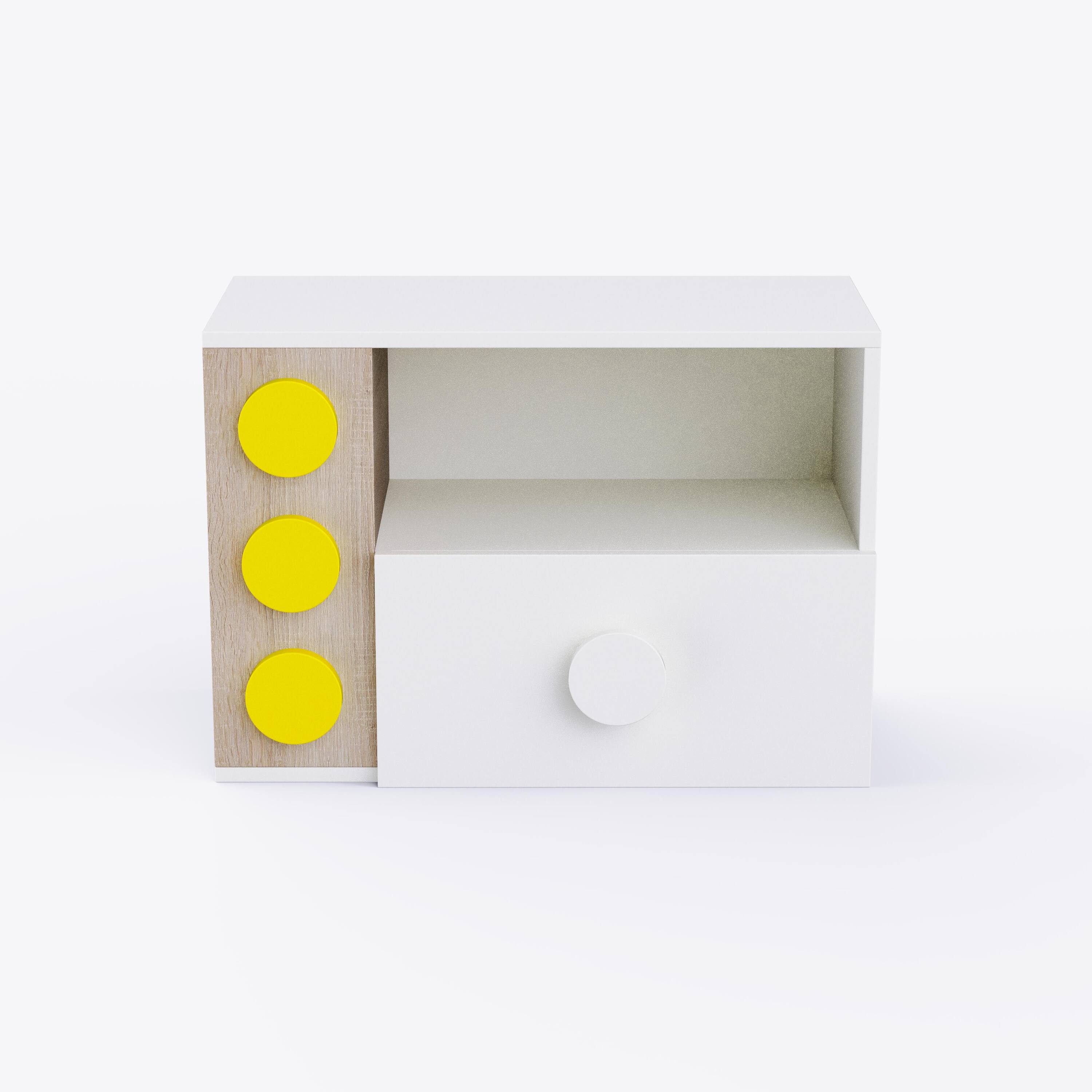 Building Blocks Storage Unit In White & Oak Colour