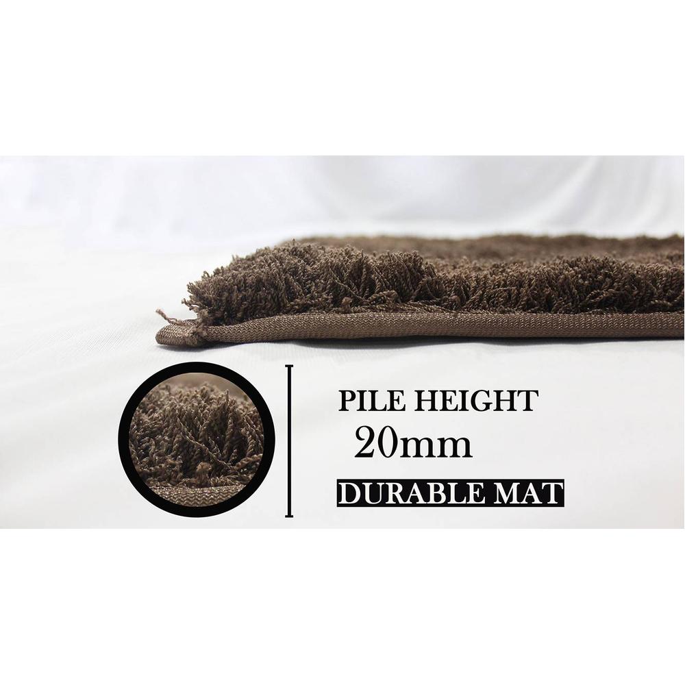 Gwendolyn Brown Solid Natural Fiber 24x16 inches Anti-Skid Bath Mat