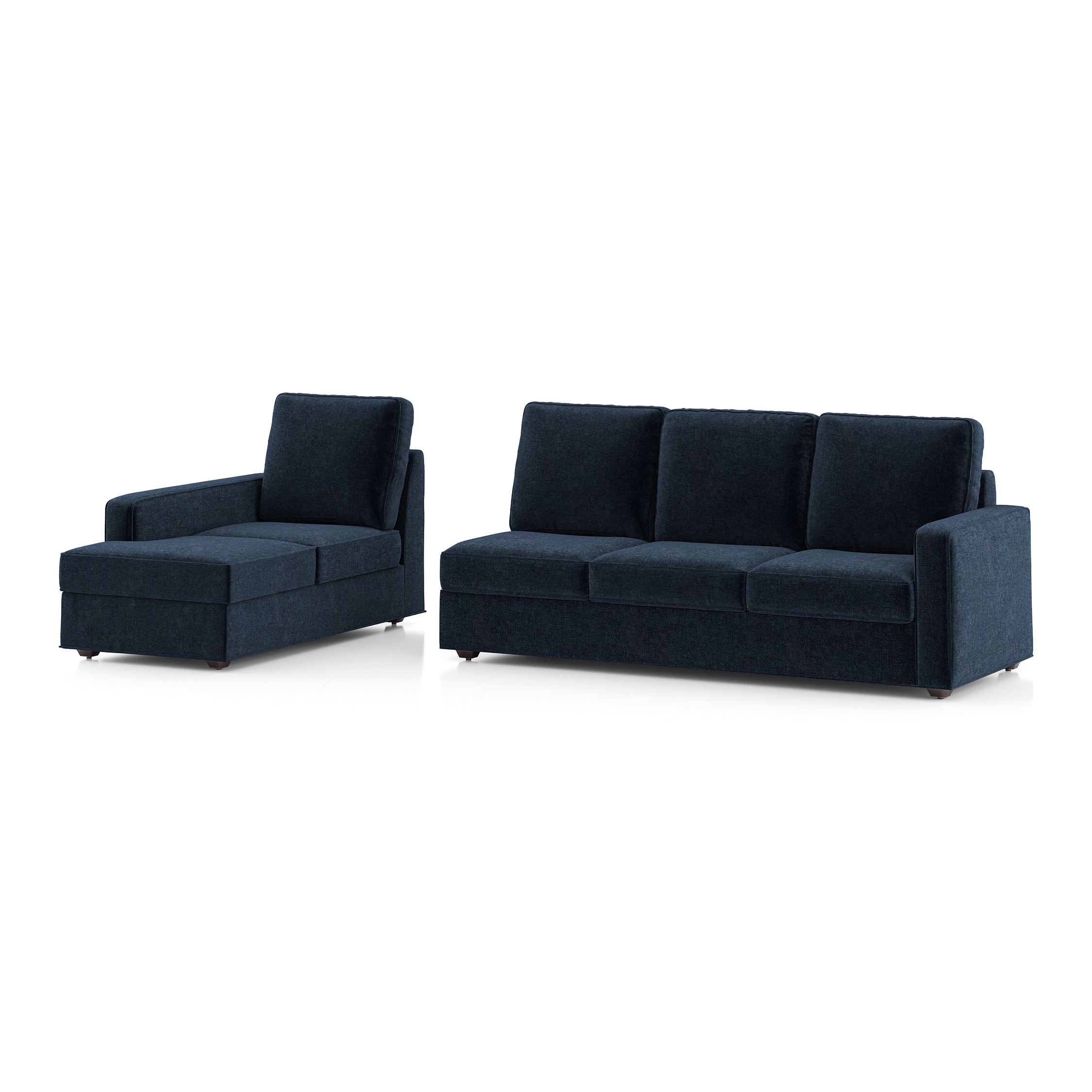 Apollo Sofa (Colour : Cobalt, Cushion : Soft, Back Type : High Back, Seating Capacity : Left Aligned 3 Seater + Left Aligned Chaise)