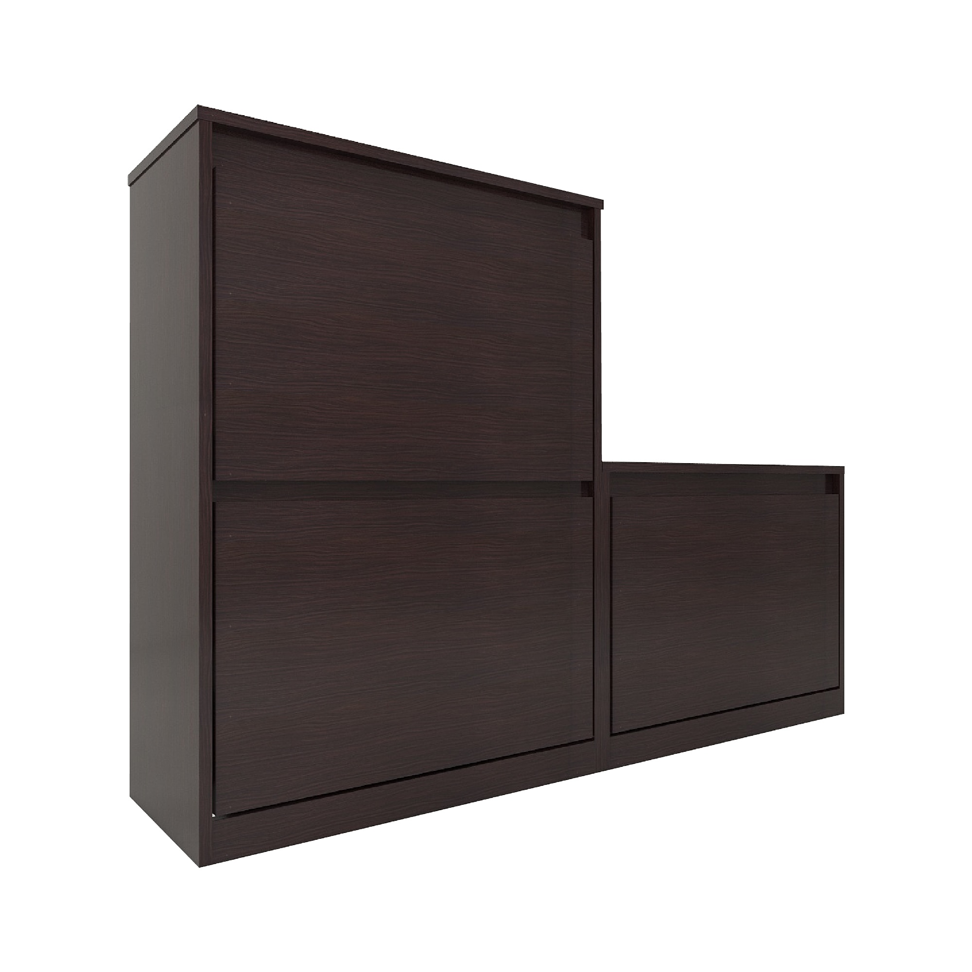 Kamiya Engineered Wood Shoe Rack In Columbian Walnut Finish
