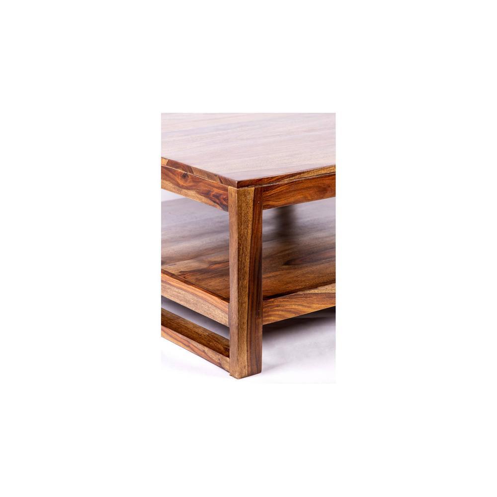 Turin Sheesham Wood Coffee Table In Teak Finish