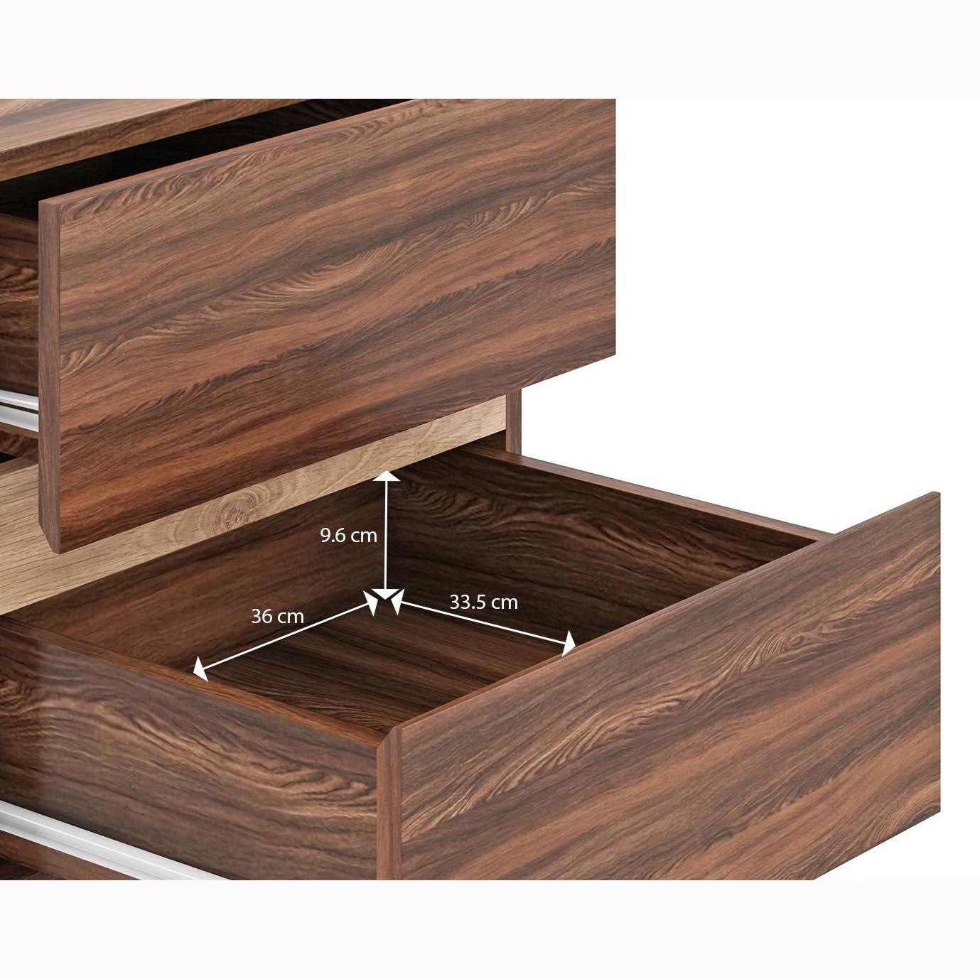 Rodrigues Bedside Table 2 Drawer Rolex Brown Colour