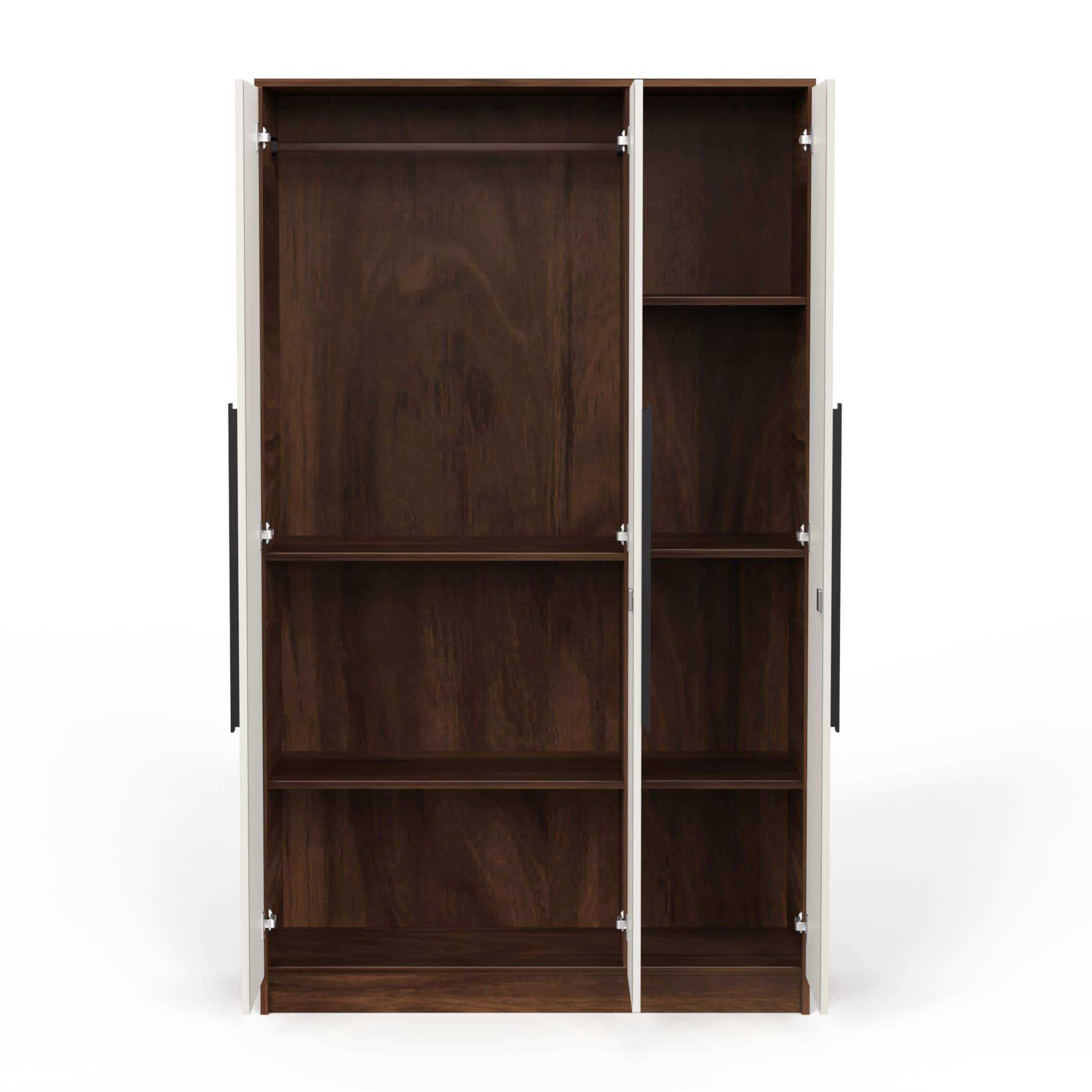 Maltein 3 Door Engineered Wood Wardrobe In Brown Maple & White Finish