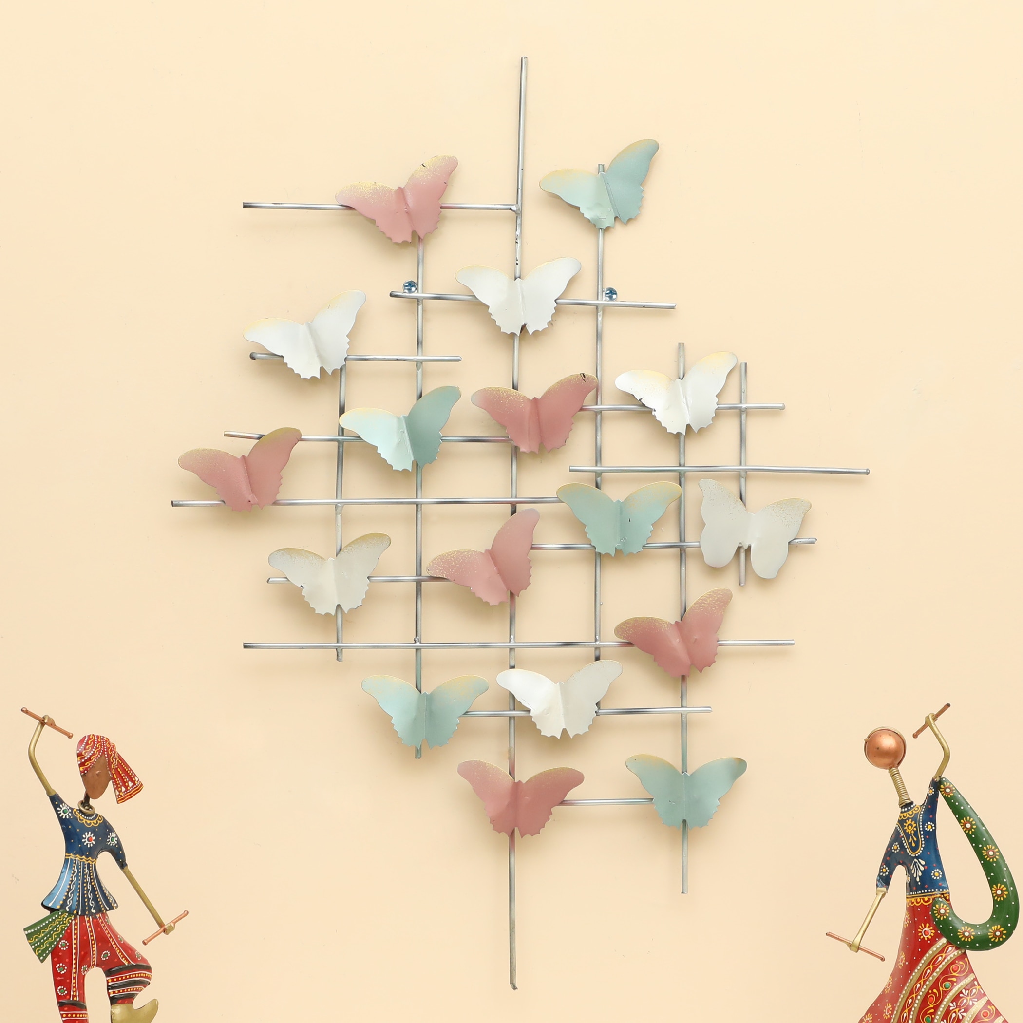 W-Dora Abstract Metal Wall Decor in Multicolor Set of 1