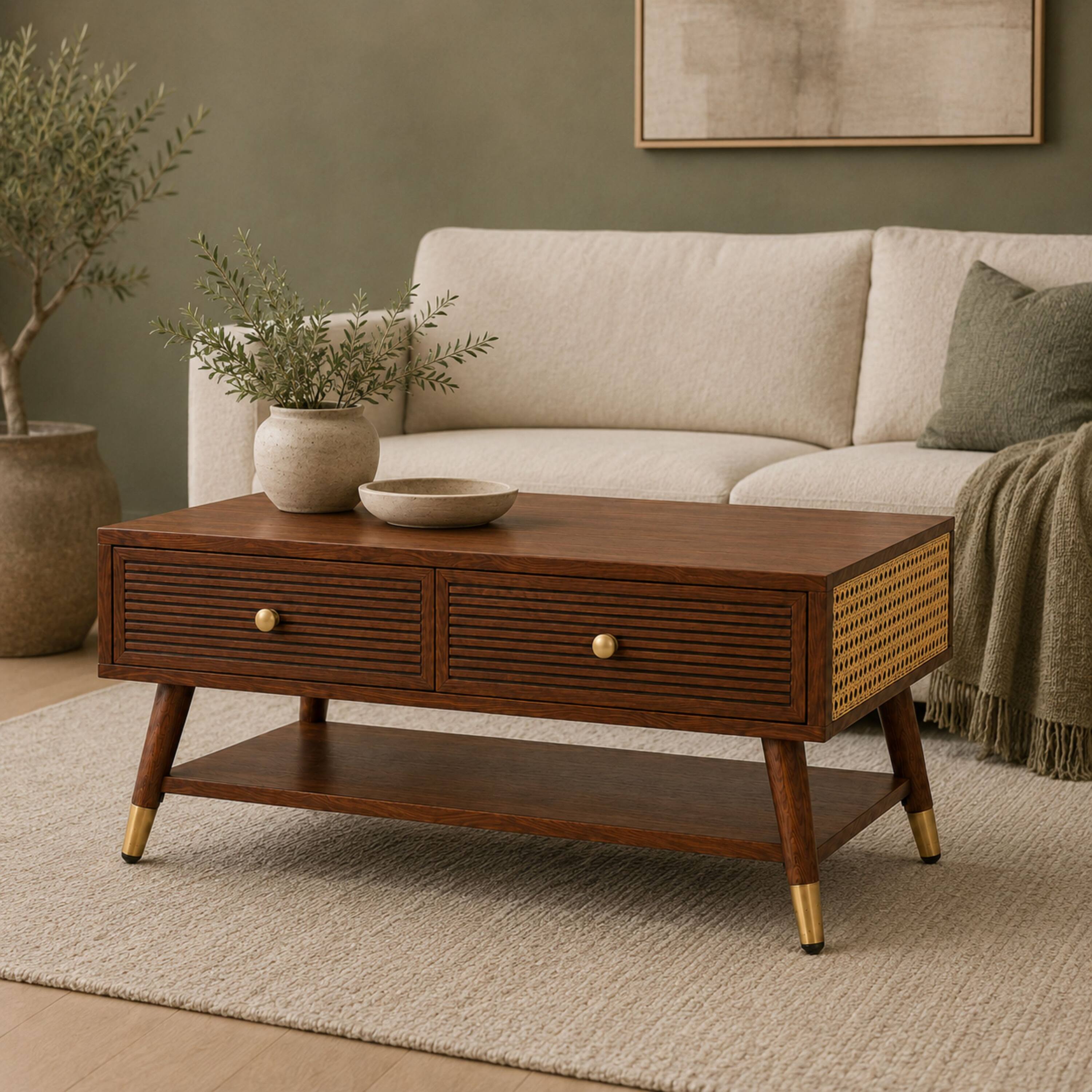 Linear Craft Coffee Table - Globally Indian