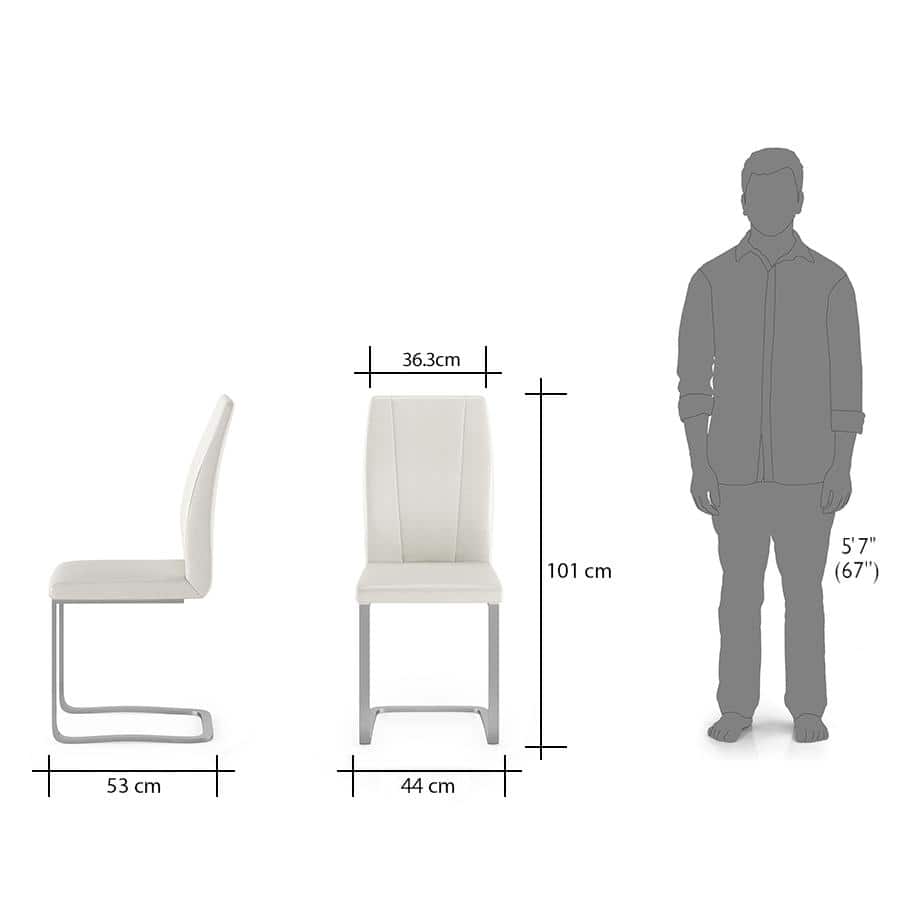 Seneca Metal Dining Chair Set Of 2 In White Finish