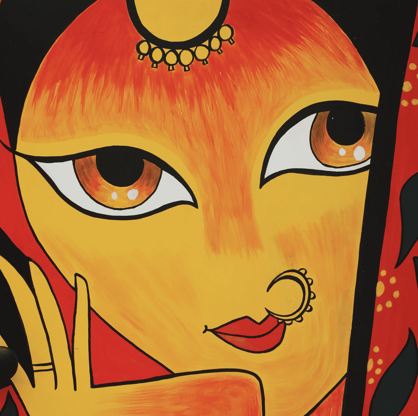 KevinMango Wood Hand Painted Multicolour 1 Door Small Cabinet In Natural Finish