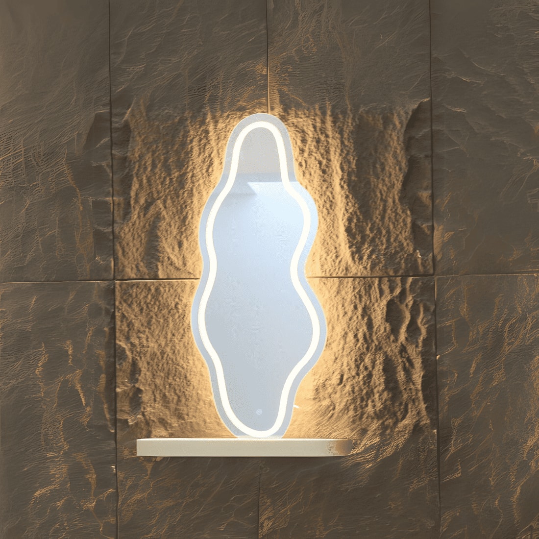 LED Sculpted Mirror Light - Modern Stylish and Illuminated  Mirror