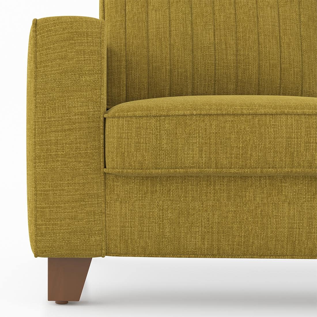 Apollo Neo 1 Seater Fabric Sofa in Olive Green Colour (Back Height : Regular, Cushion Type : Soft)