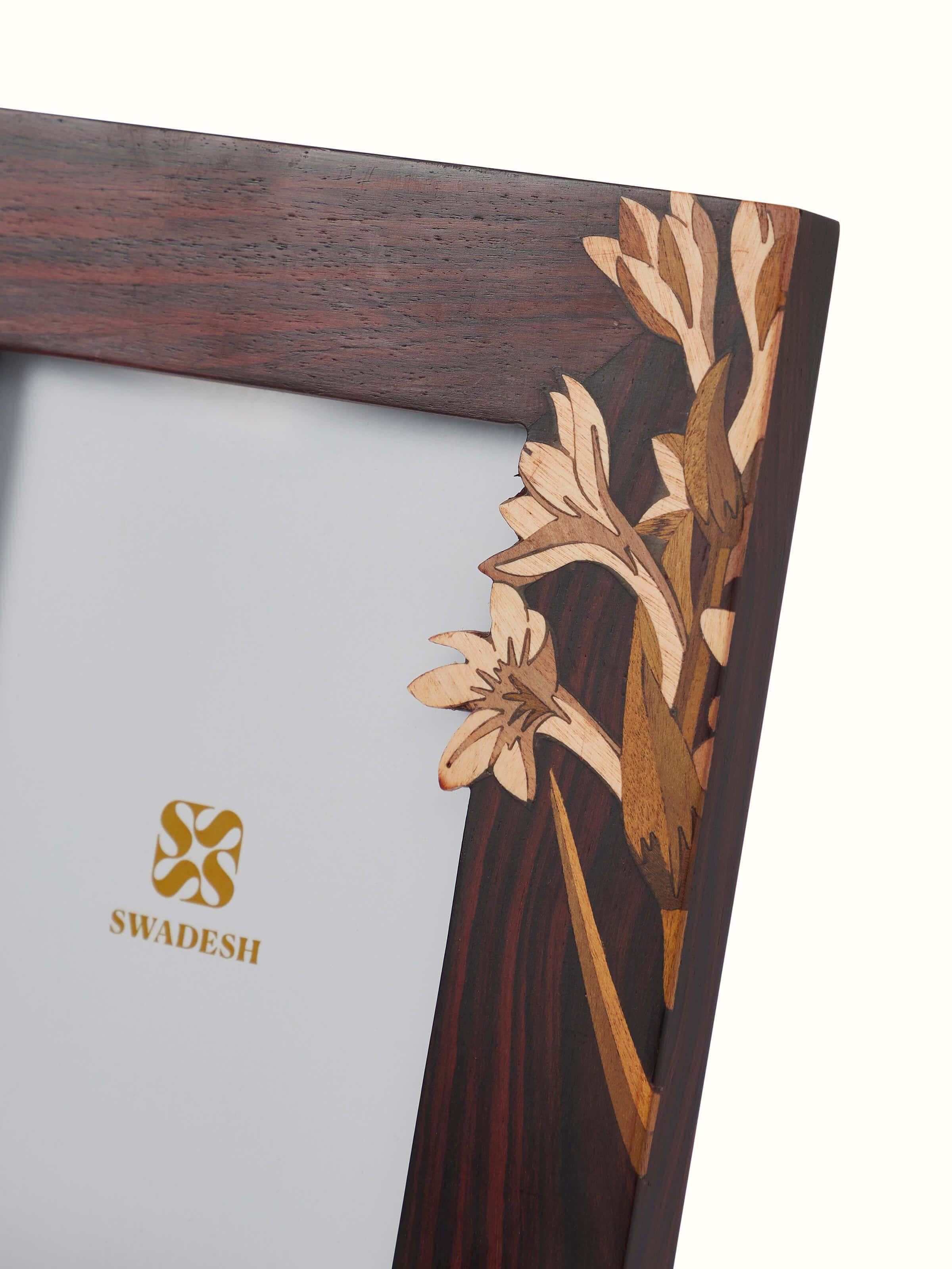 Mysore Rosewood Inlay Photo Frame