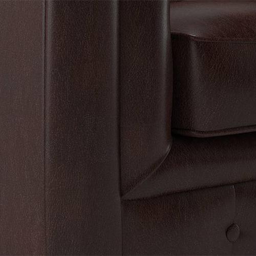 Winchester 3 Seater Half Leather Sofa in Chocolate Colour