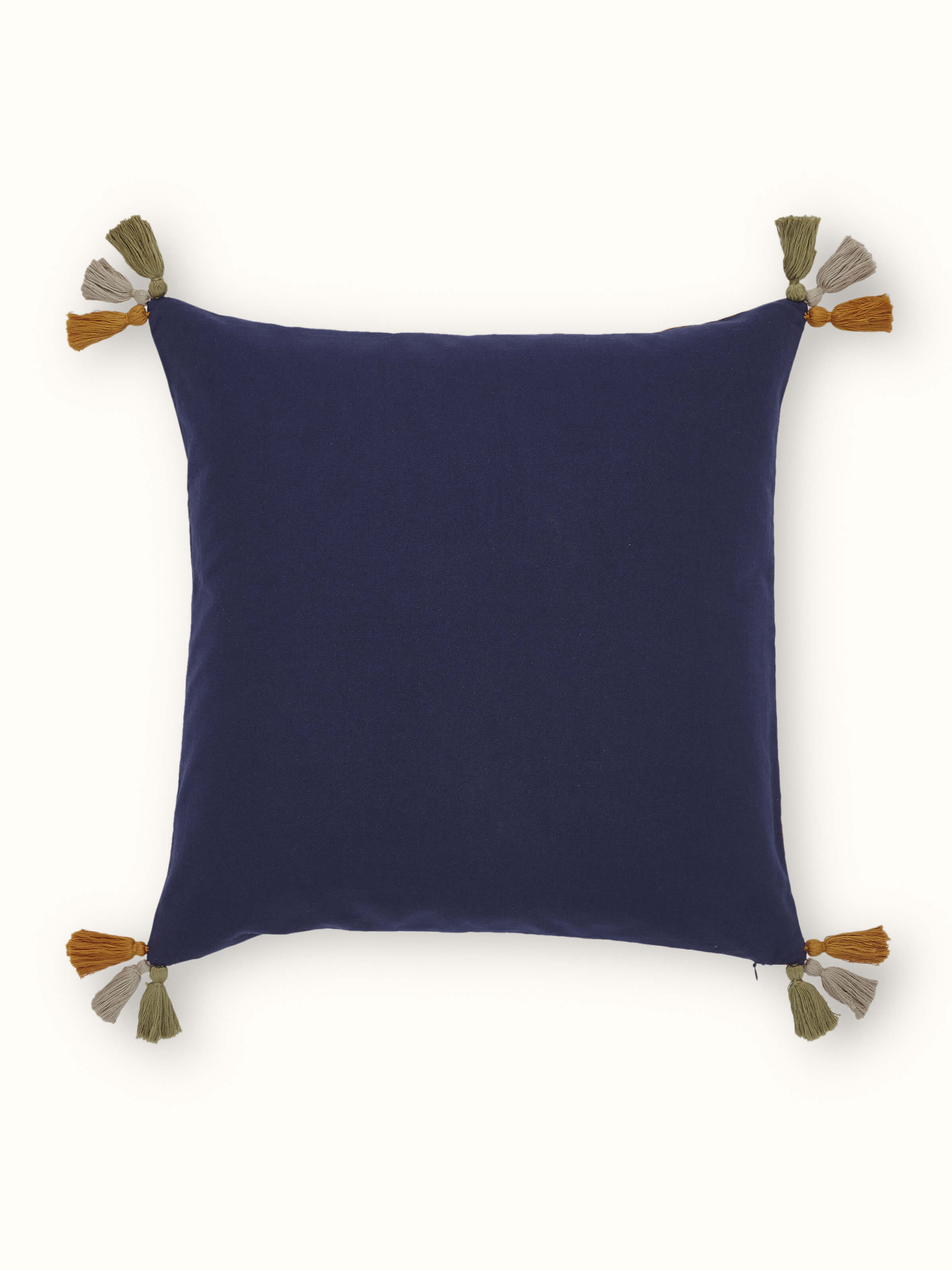 Neel Blue All-over Cotton Suf Hand Embroidered Cushion Cover