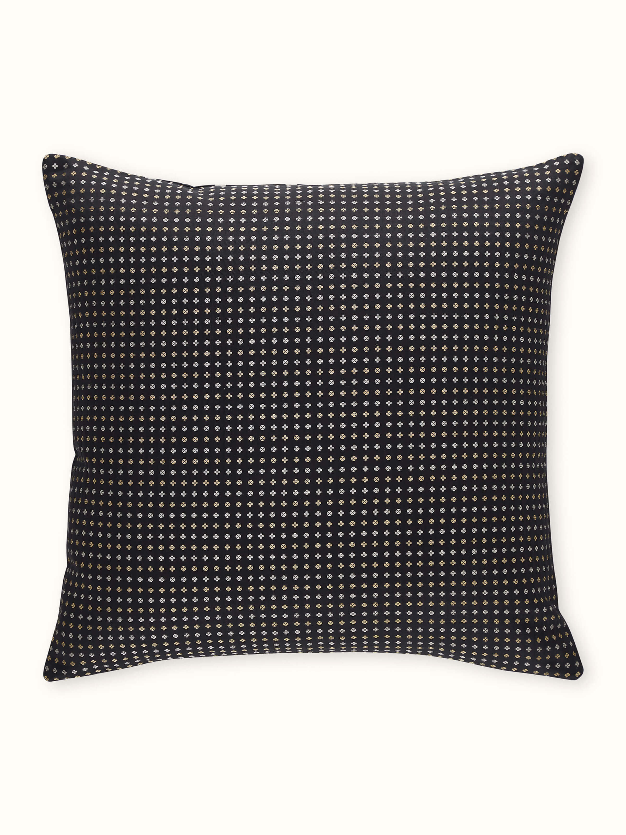 Awadh Black Stripes Banarasi Handloom Silk Cushion Cover