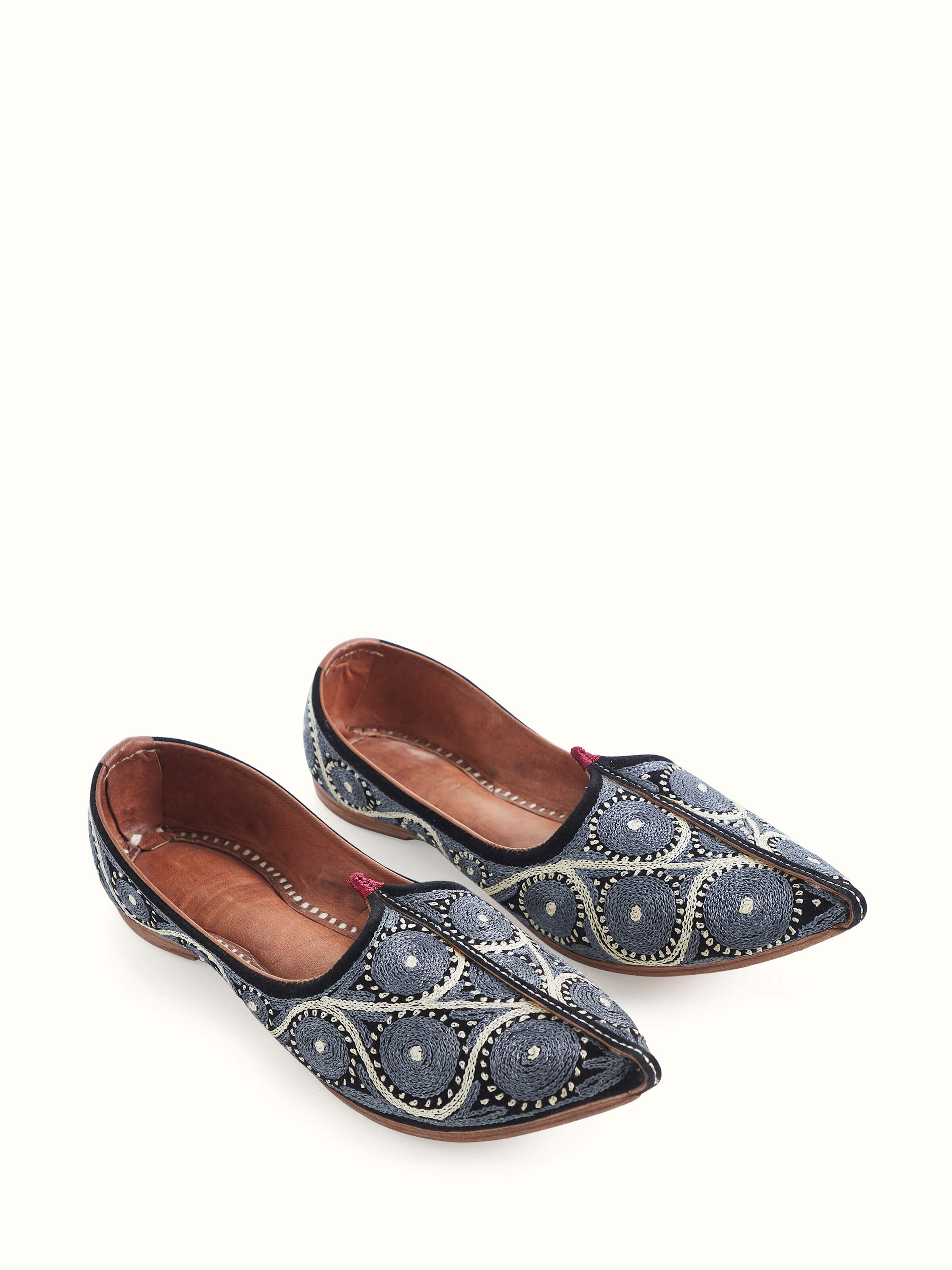 Navy Blue Leather Embroidered Jodhpuri Pagrakha