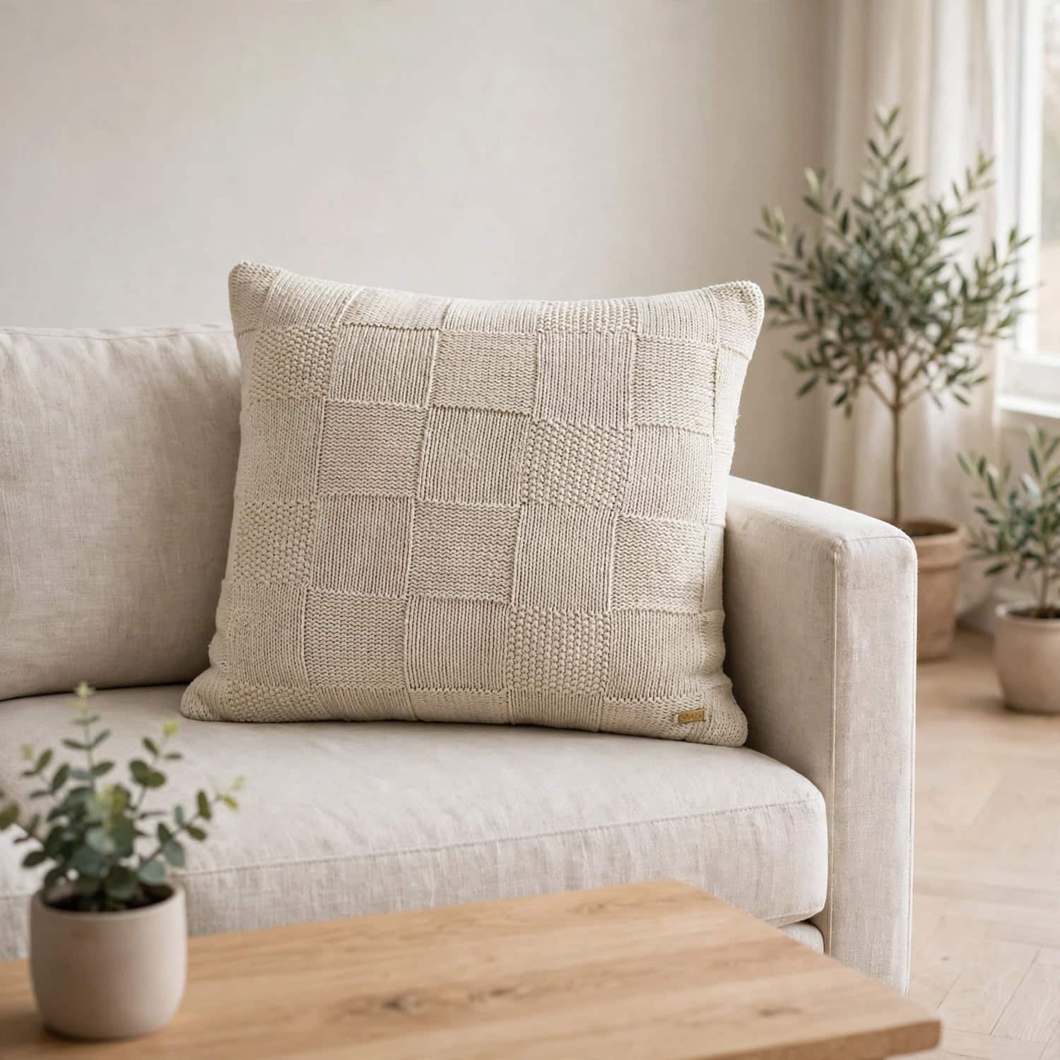 Nora Pale Whisper Decorative Cushion Cover 16 x 16 Inches - Pluchi