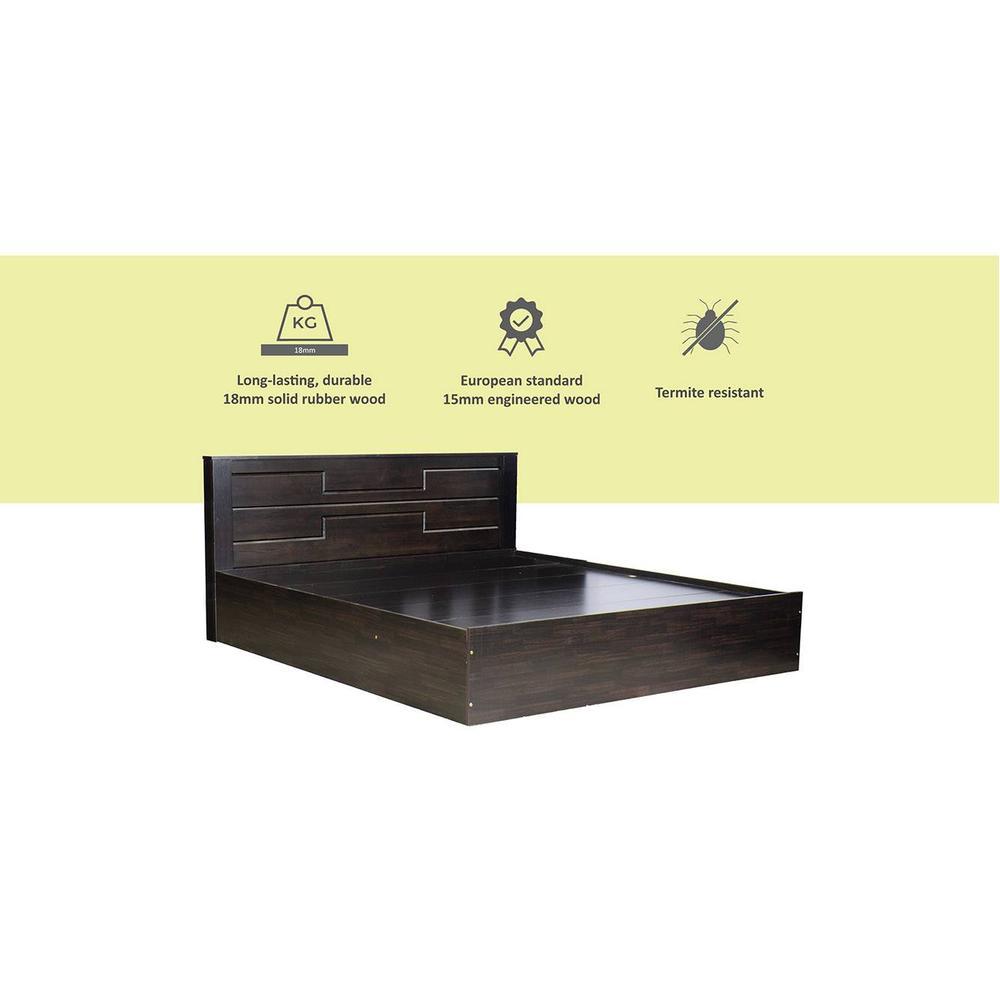 Taygete Solid Wood King Size Drawer Storage Bed In Melamine Finish