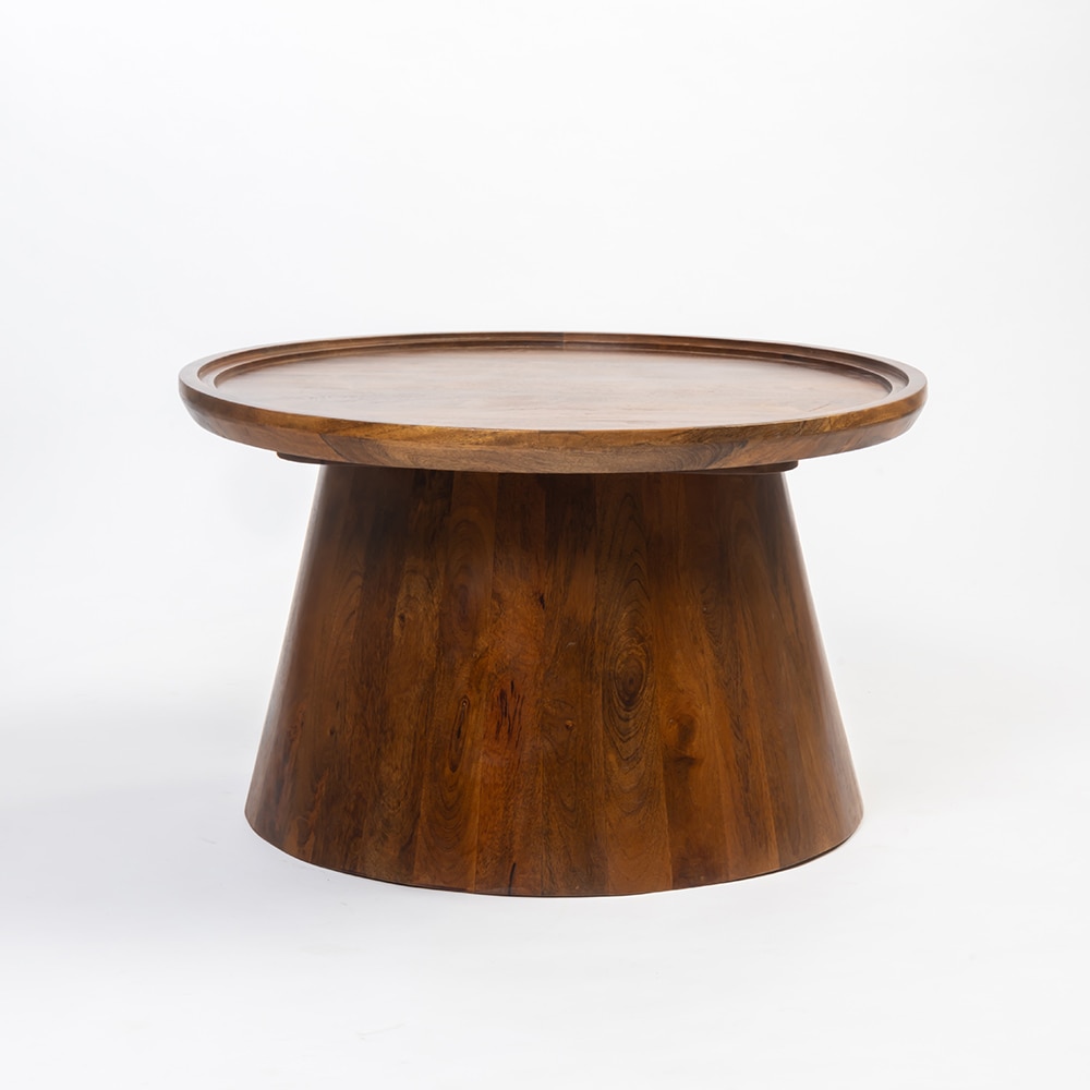 Muguo Solid Wood Coffee Table In Dark Walnut Finish - Living Shape