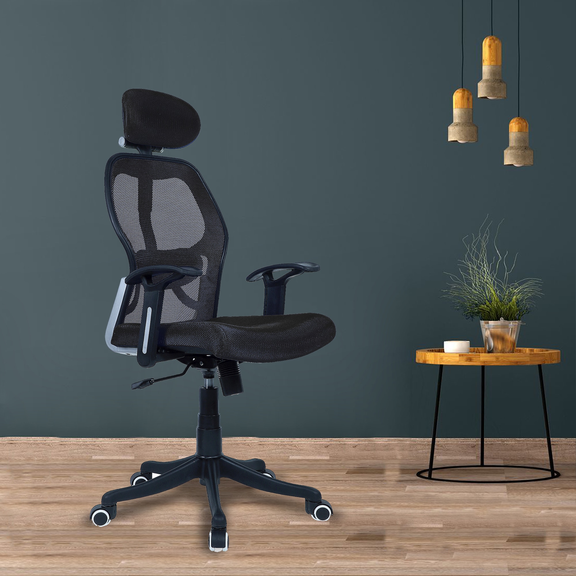 Reaii Mid Back Ergonomic Chair in Black Colour