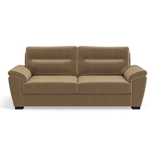 Adelaide Luxe 3 Seater Fabric Sofa in Fawn Velvet Colour