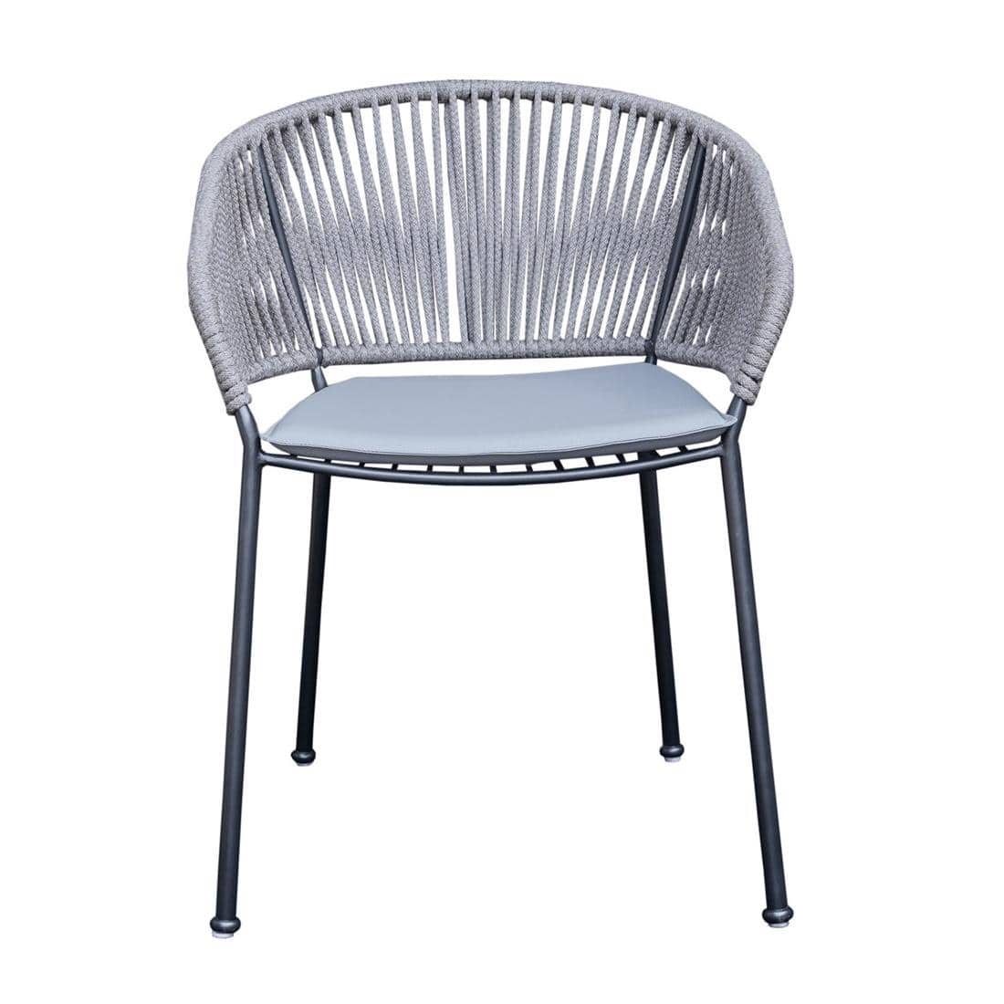 Coral Outdoor Accent Patio Weaving Chair Set of 2 Gun Metal in Grey