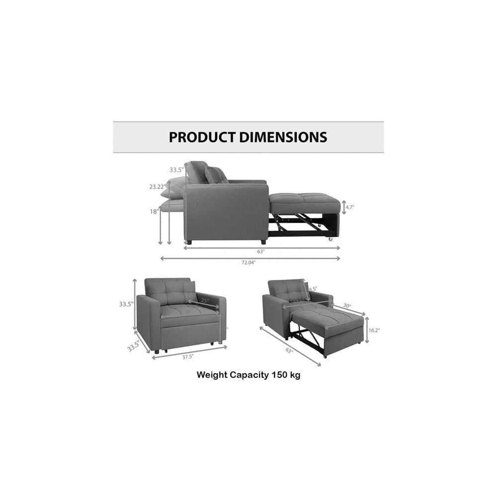 Gilbertson 1 Seater Sofa Cum Bed In Black Color