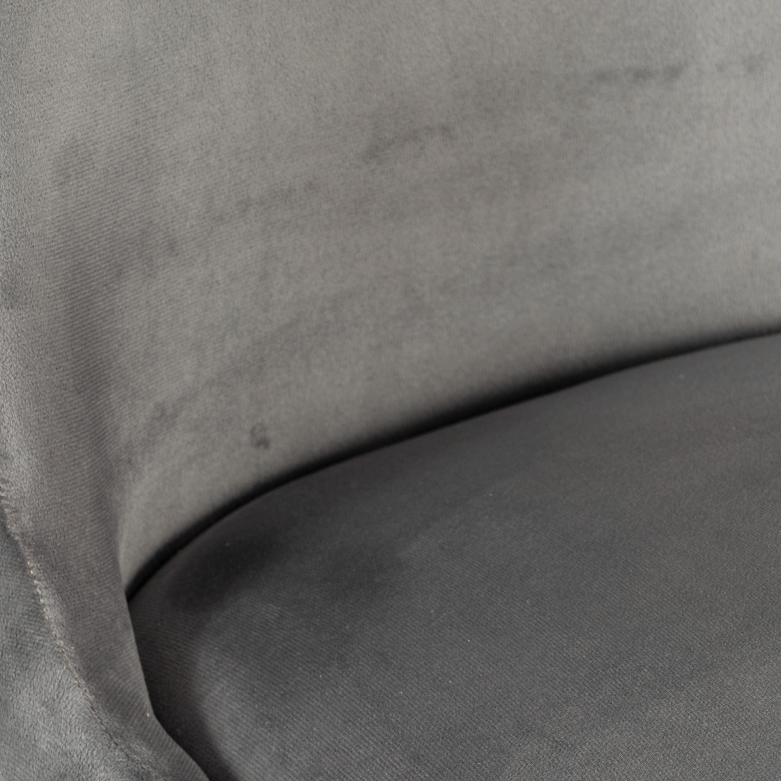 Rosslyn wood Set of 2 Dining Chairs in Iron Grey Velvet Upholstery with MAHAGONY FINISH