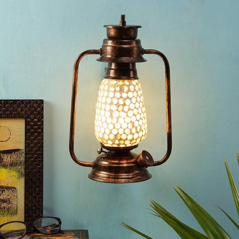 Harley Multicolor Metal Wall Mounted Lantern Lamp