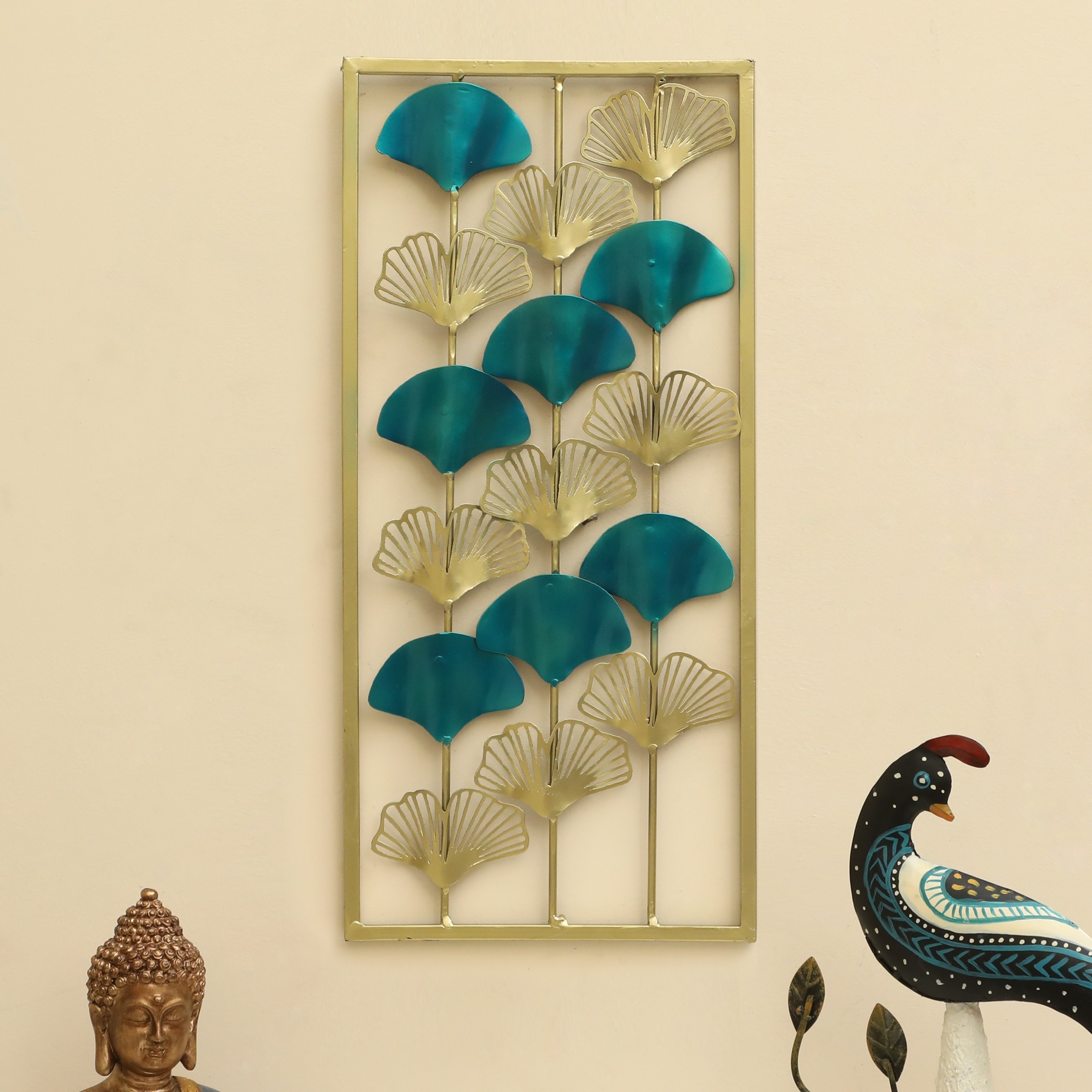 W-Terry Abstract Metal Wall Decor in Multicolor Set of 1 - Vedas Exports