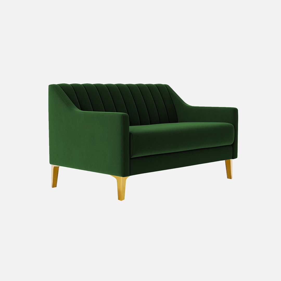Fame Velvet 2 Seater Sofa in Green Colour