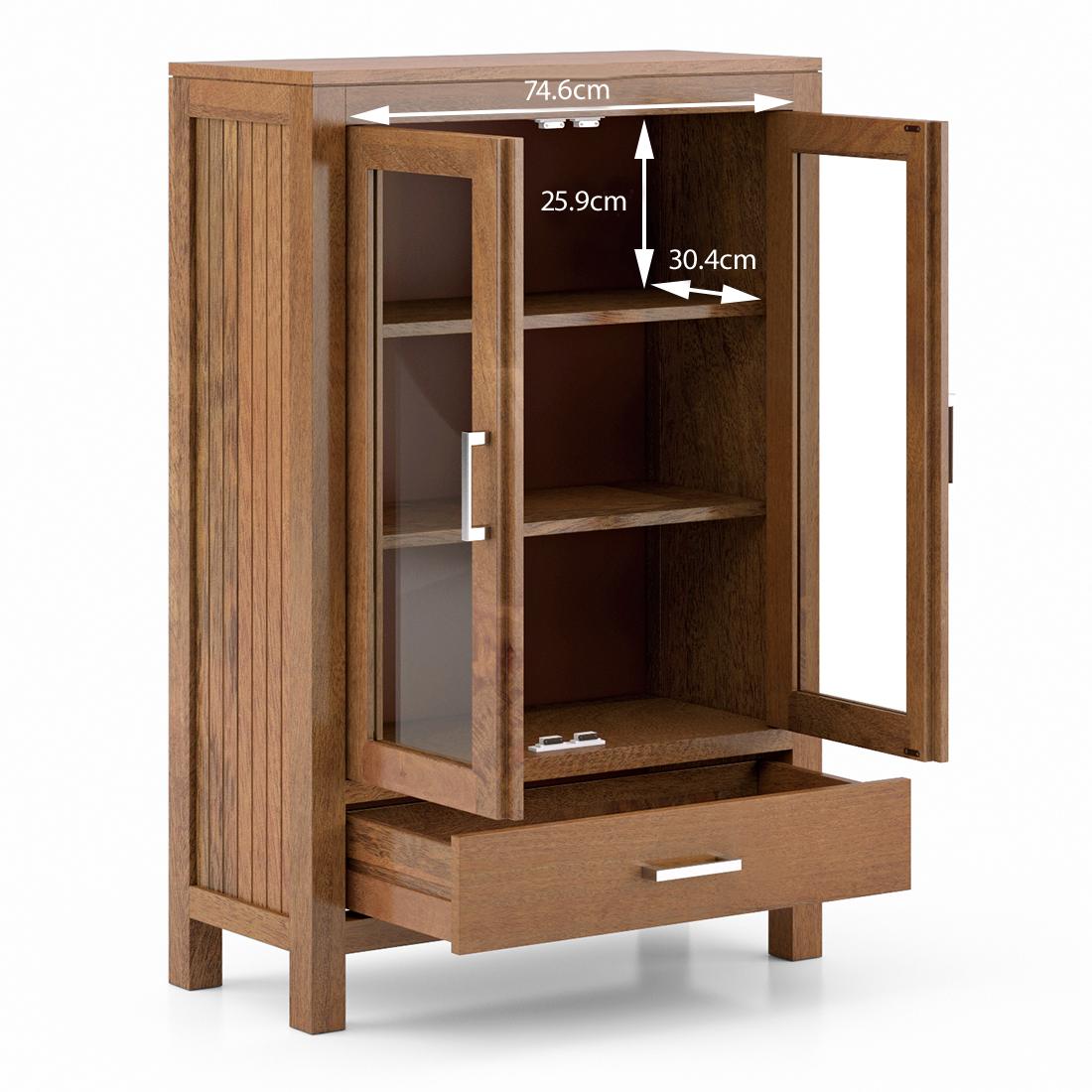 Carnegie Solid Wood Sideboard in Amber Walnut Finish