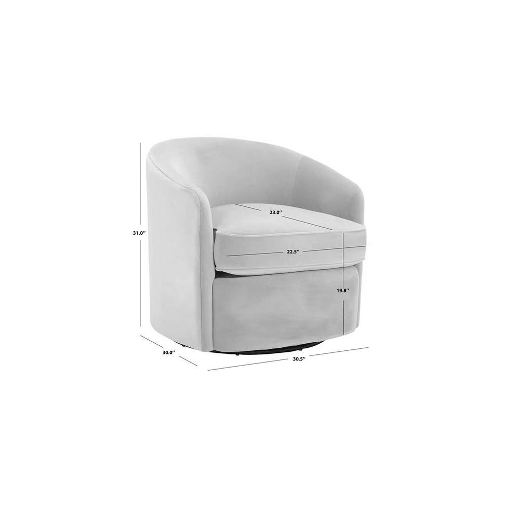 Andean Swivel Solid Wood Accentrel Chair in Grey Colour