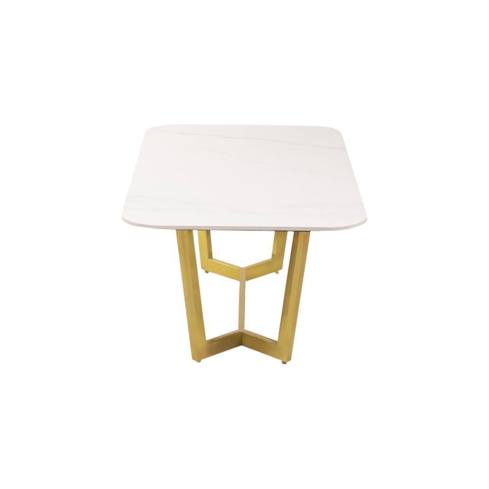 Linden Coffee Table In Stainless Steel Mirror Gold Finish