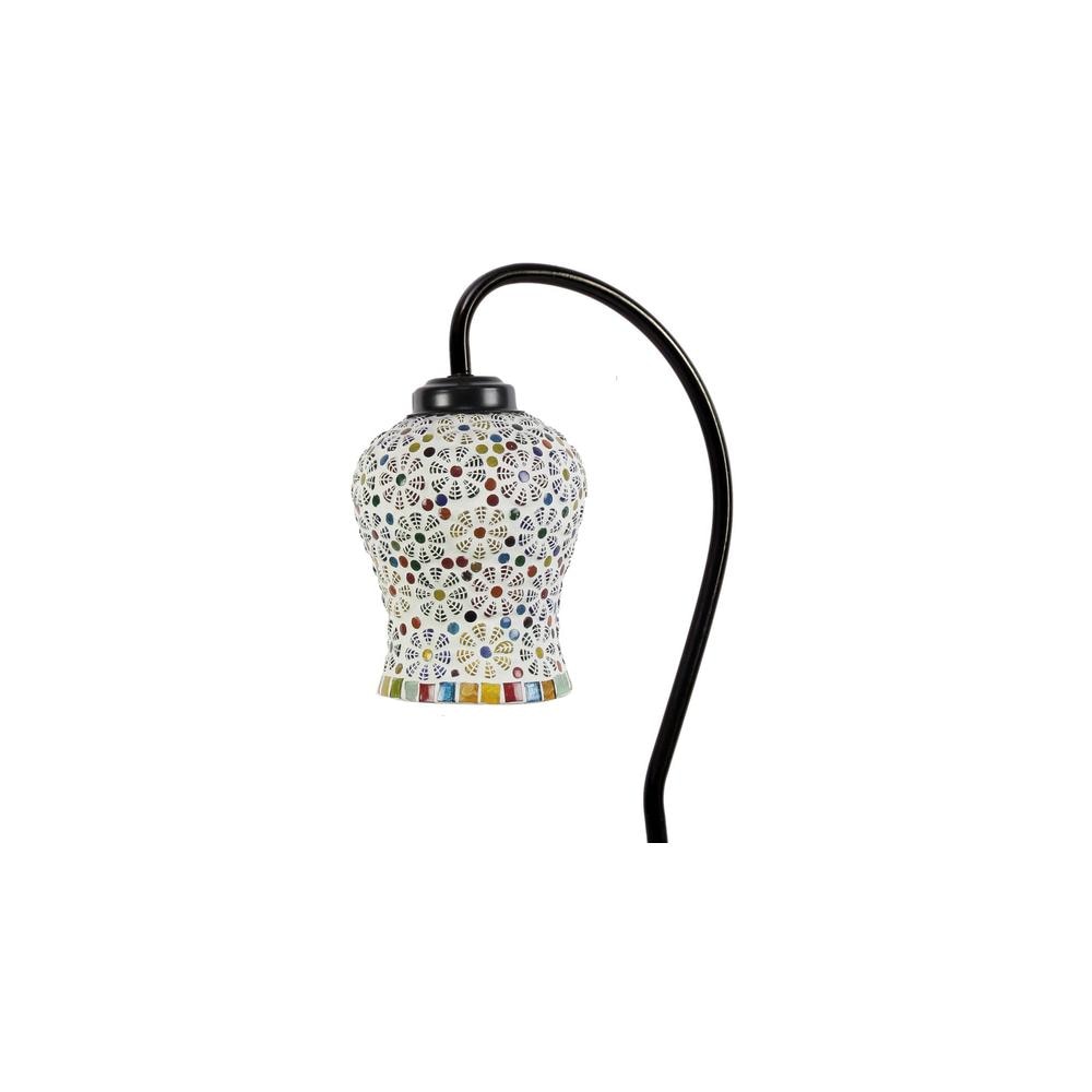 Multicolor Mosaic Glass Curvy Table lamp with Iron Base (EN17)