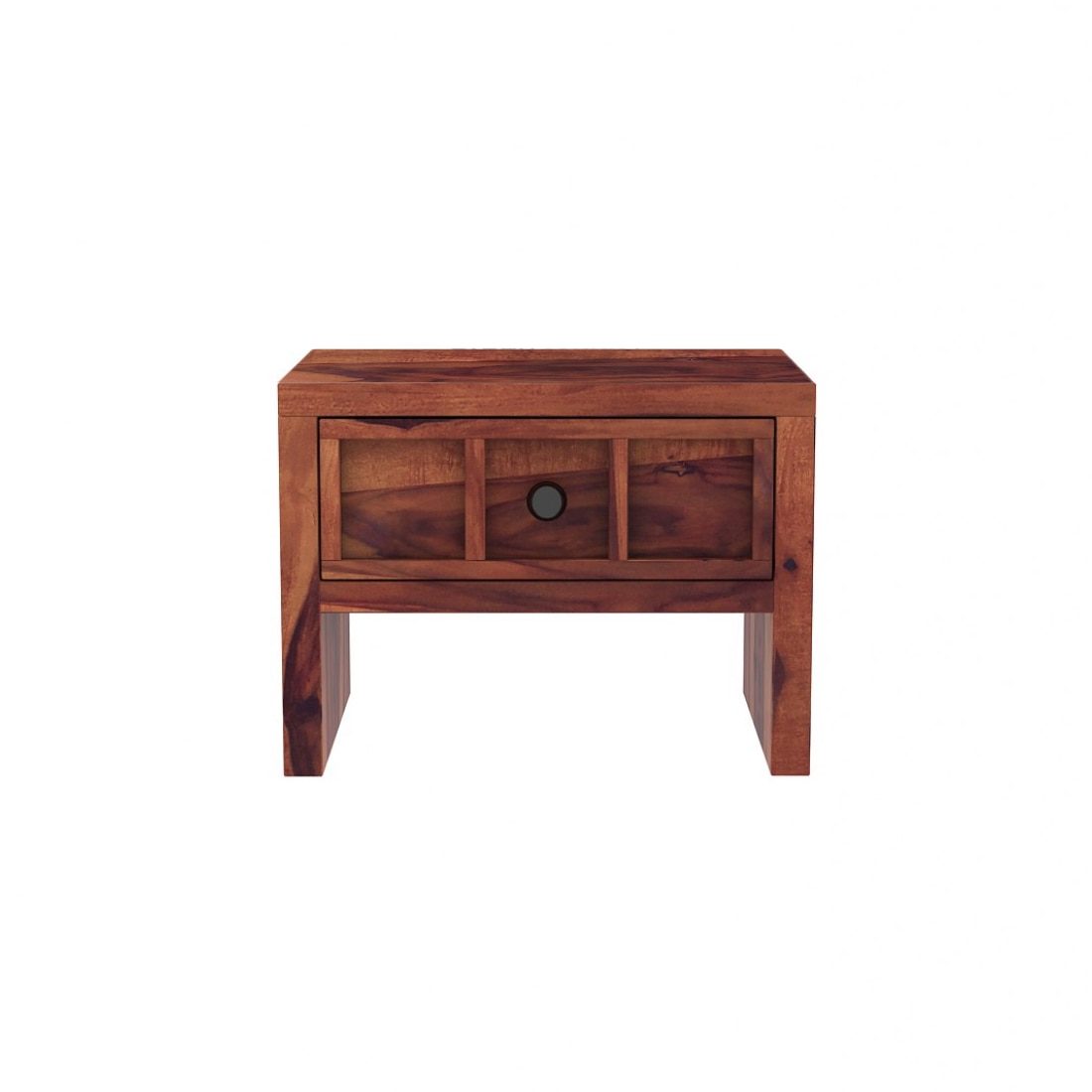 Tiana Solid Wood Bedside Table in Teak Finish