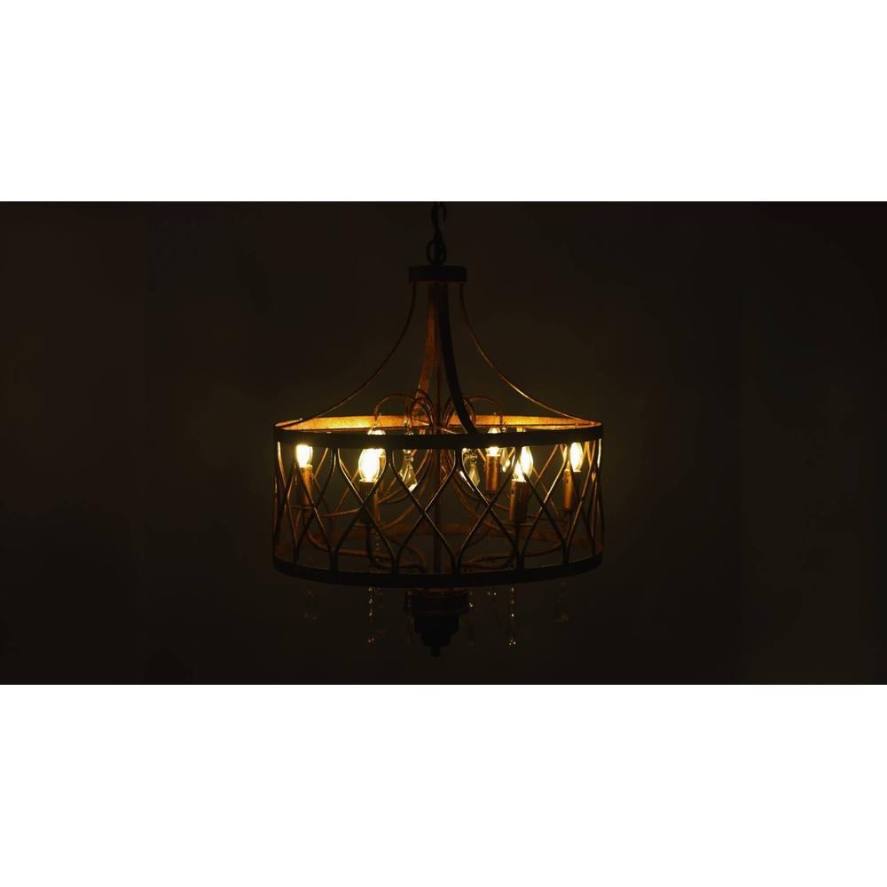 6 light Gold Chandelier