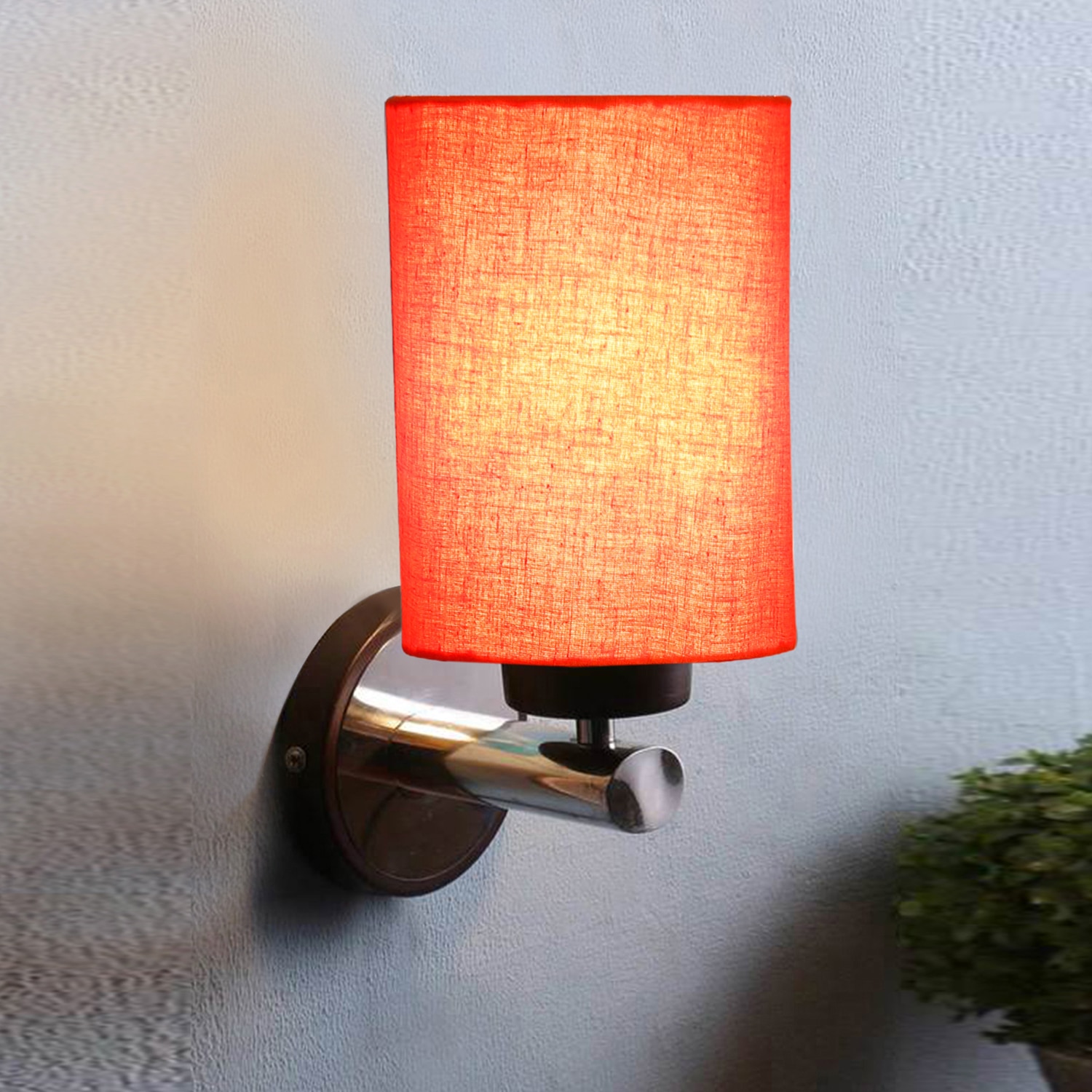 Devansh Metal Electric Wall Light in Orange Colour with Orange Shade Count of 1 Light - Devansh