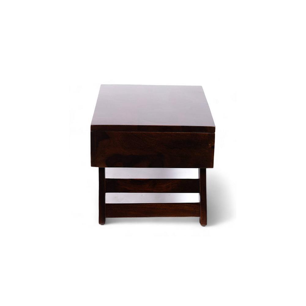 Ohio Sheesham Wood Laptop Table with 1 side Drawer in Walnut Finish