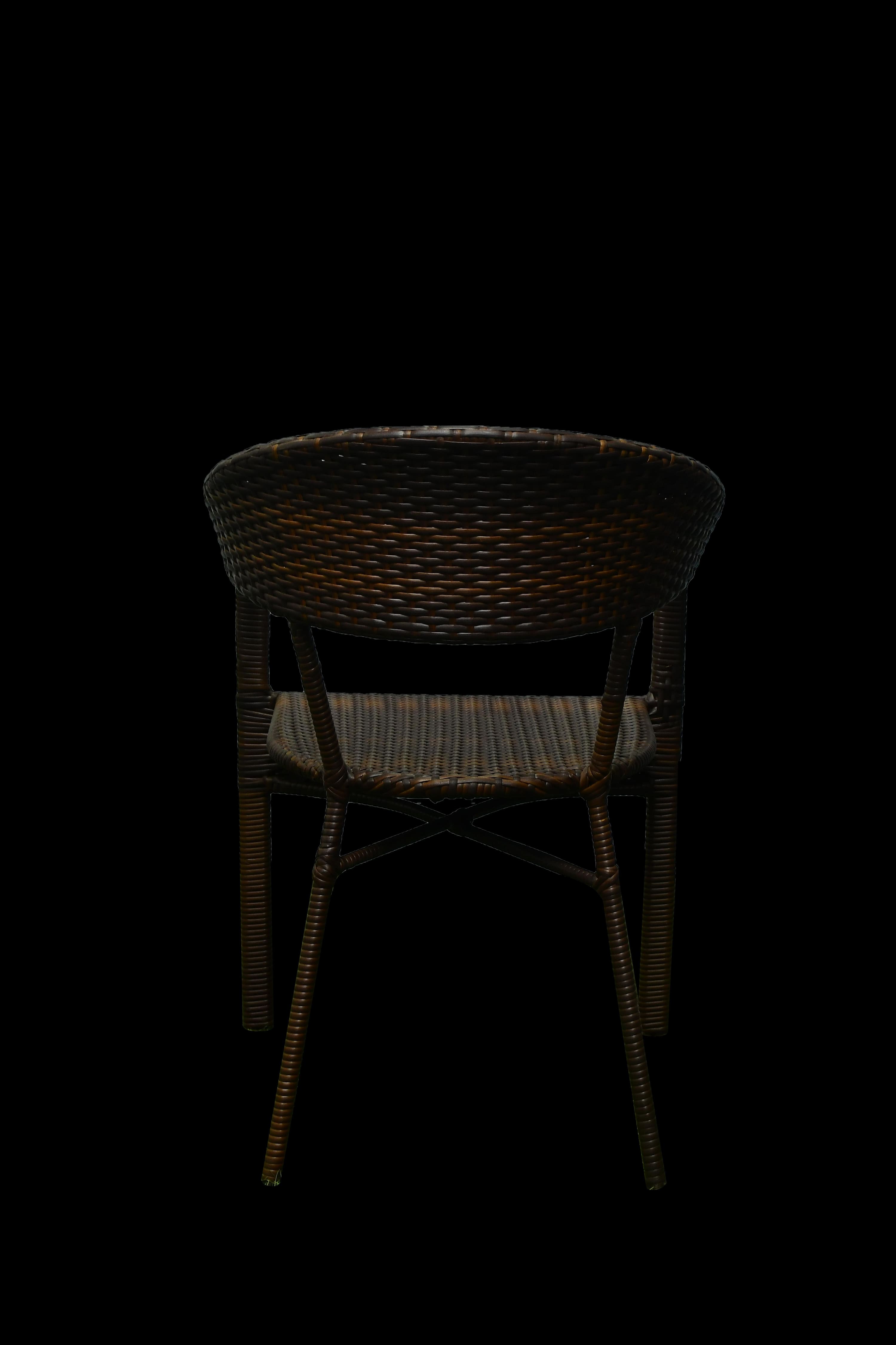 Lithgow  Wicker Table And Chair Set In  Brown Beige Dual Tone Finish