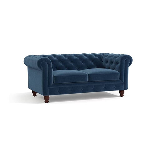 Winchester Premium 2 Seater Fabric Sofa in Lapis Blue Colour - Urban Ladder