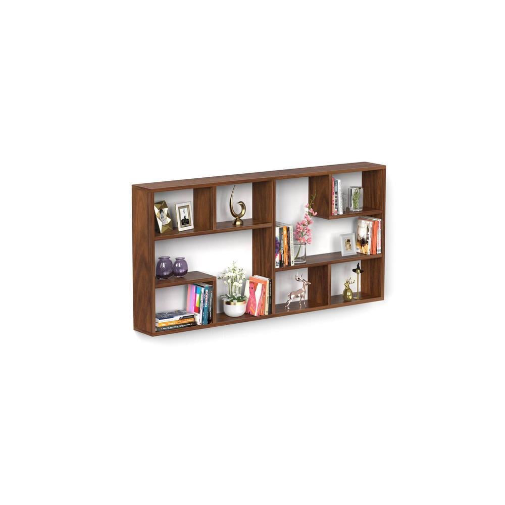 Petree Engineered Wood Wall Mounted Floating Shelf Display Rack Decorative for Livingroom Hall Décor Home Furniture (Brown Maple)