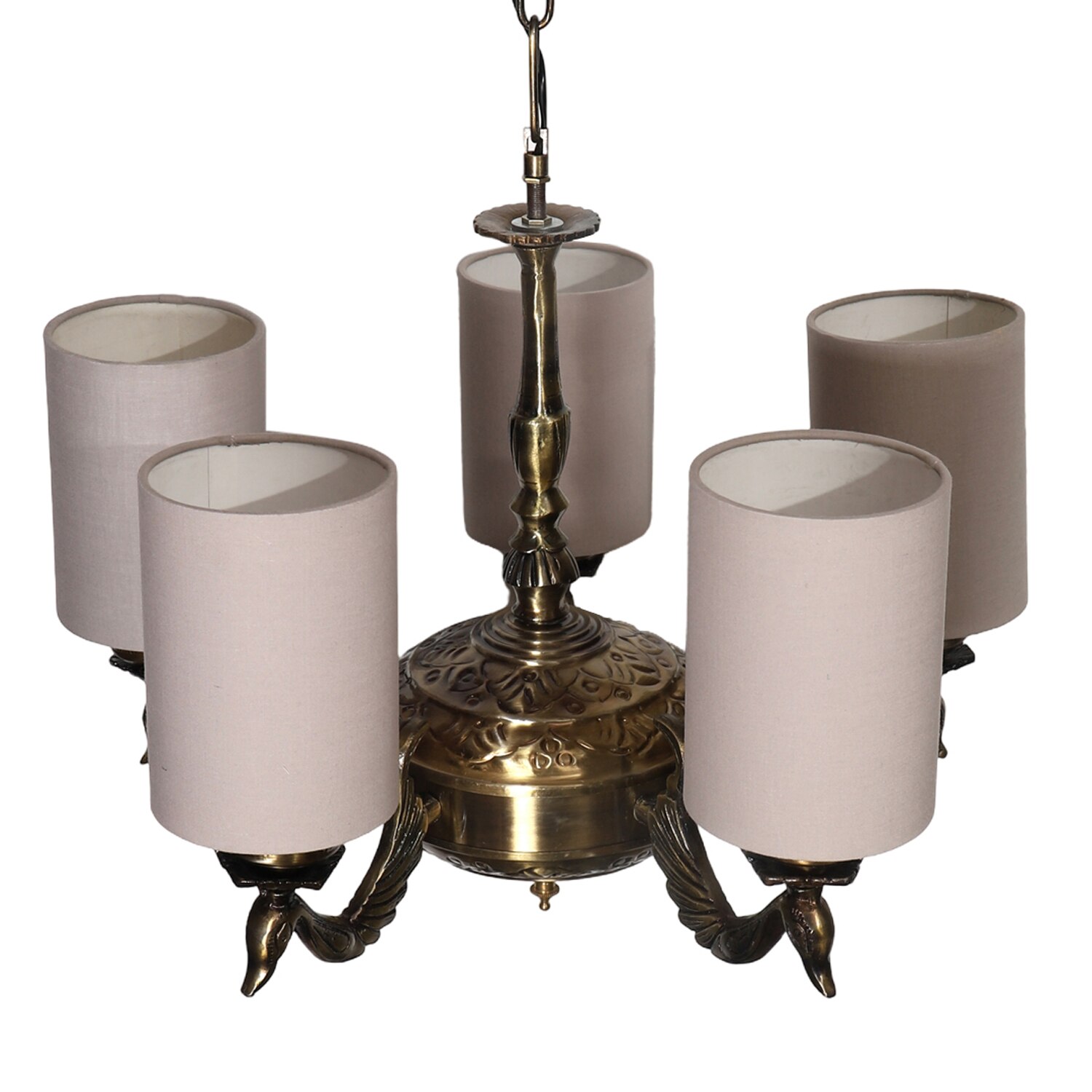 Devansh Dual Gold  Antique Wall Mounted Lamp With Beige Jute Shade