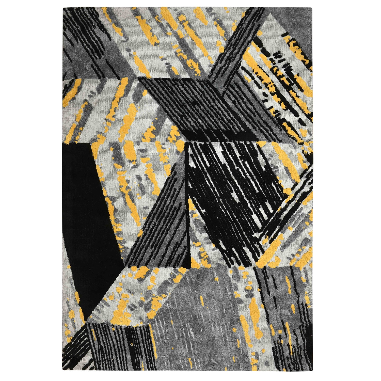 Multicolor Abstract Machine Made Polyester 4 X 6 Feet Carpet