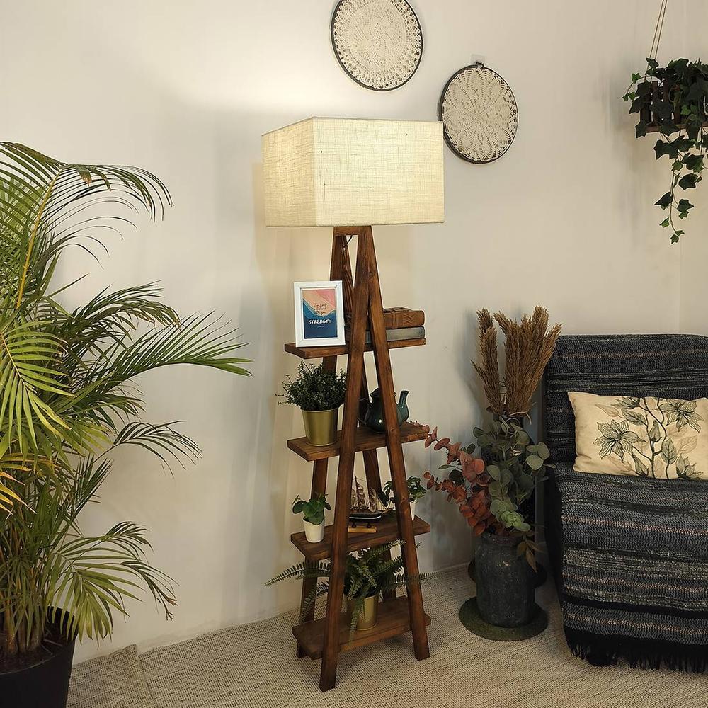 Louise Beige Jute Floor Lamp with Beige Jute Base