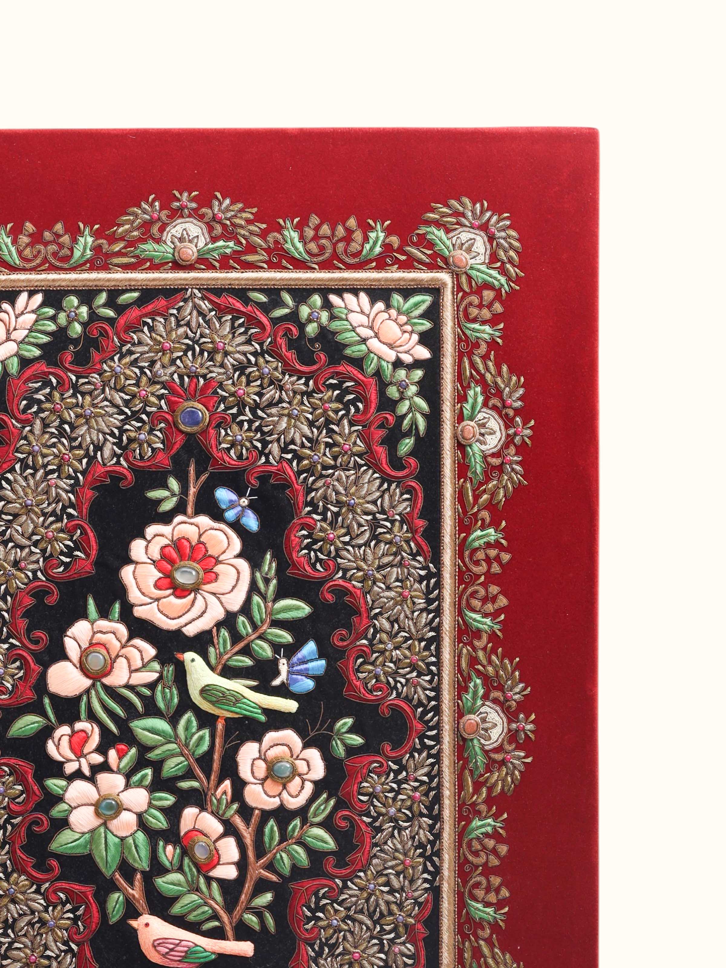 Blue Blossom Zardozi Wall Hanging